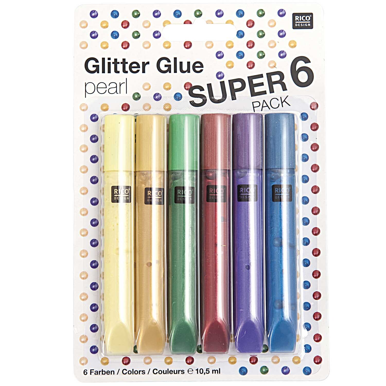 Glitter Glue pearl 6x10,5ml