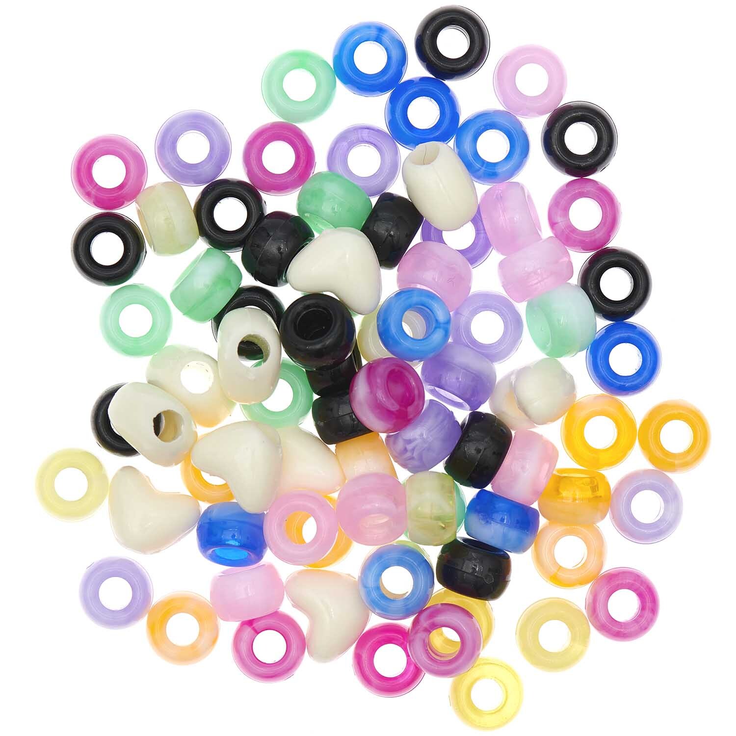 itoshii - Ponii Beads Marmor Mix 9x6mm 80 Stück