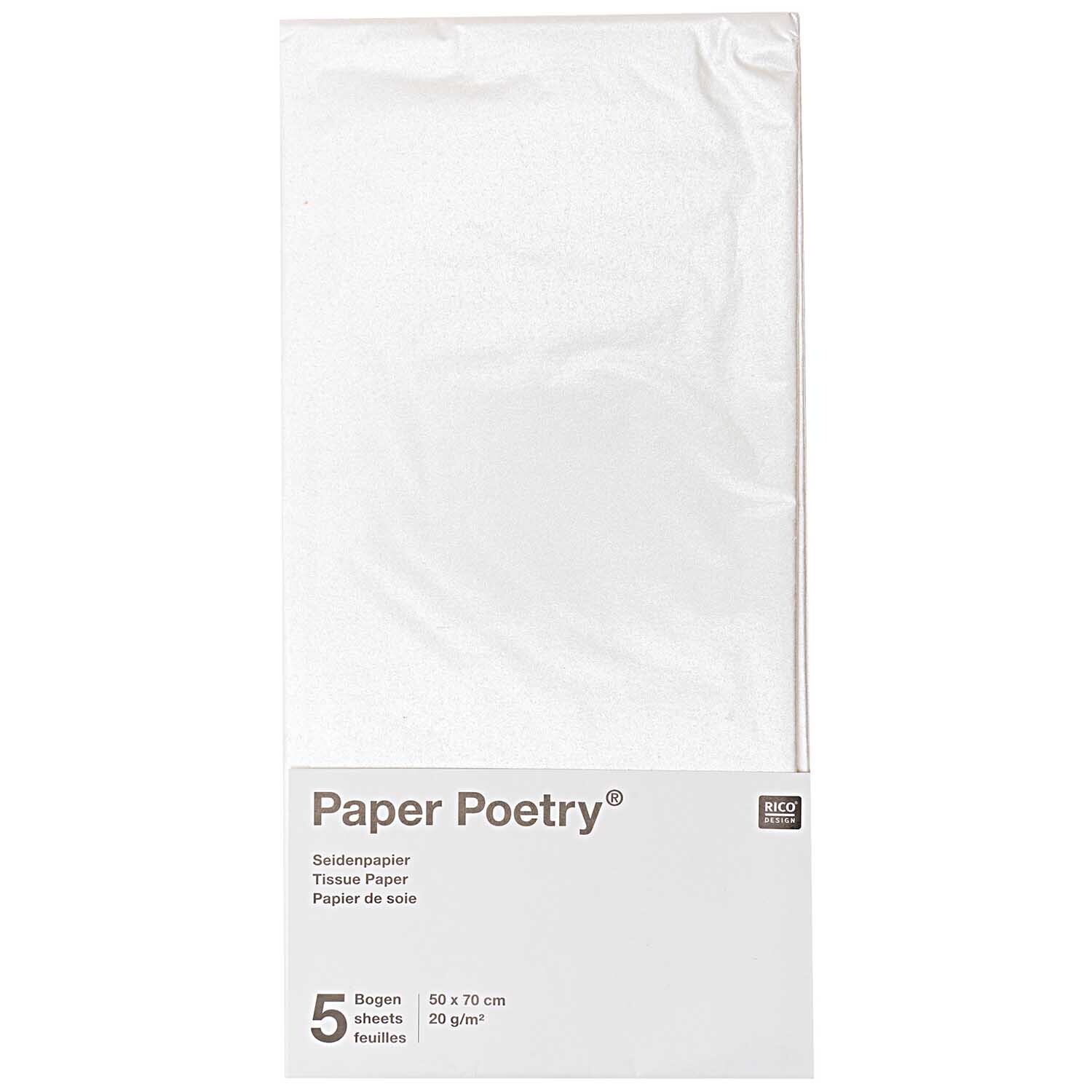 Paper Poetry Seidenpapier crystal 50x70cm 5 Bogen