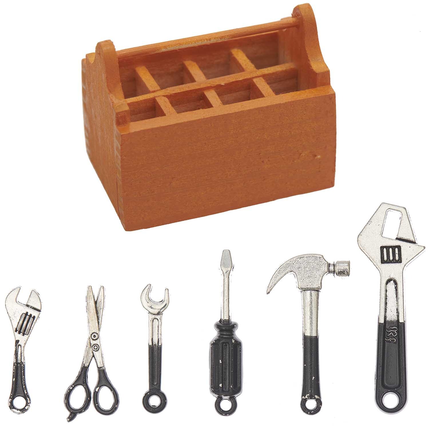 Miniatur Werkzeugkoffer mit Werkzeug 7teilig