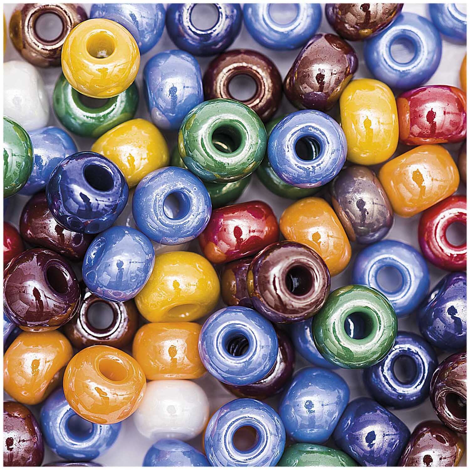 Glas-Perlen opak multicolor 8x5,5mm