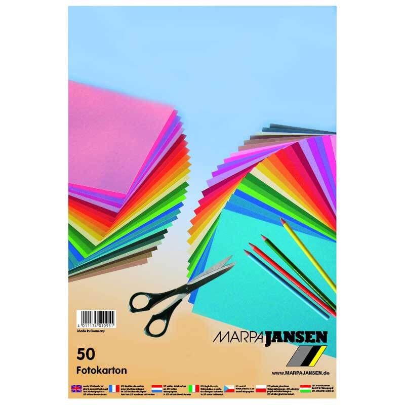 Fotokarton mehrfarbig A4 50 Blatt