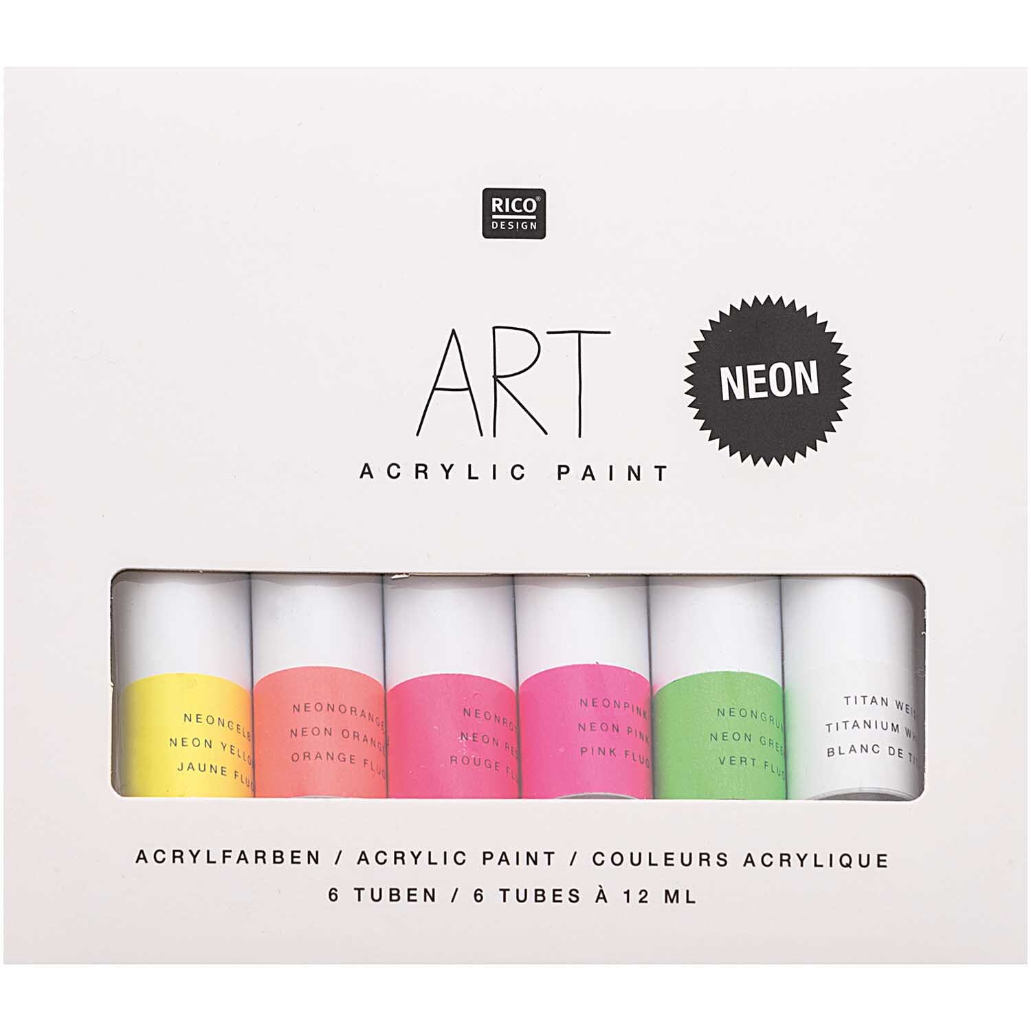 ART Künstler Acrylfarben-Set Neon 6x12ml