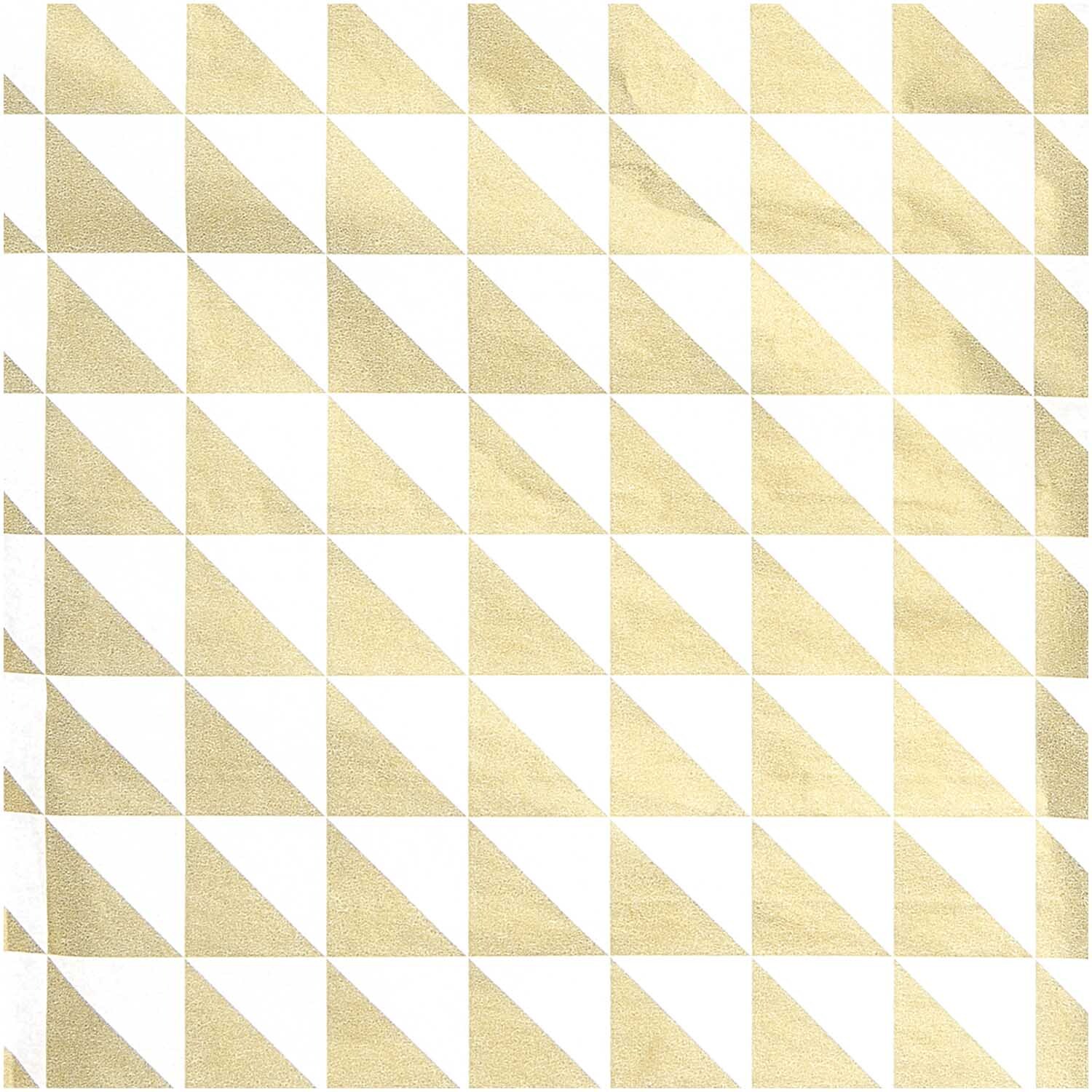 Paper Poetry Seidenpapier Dreiecke gold-weiß 50x70cm
