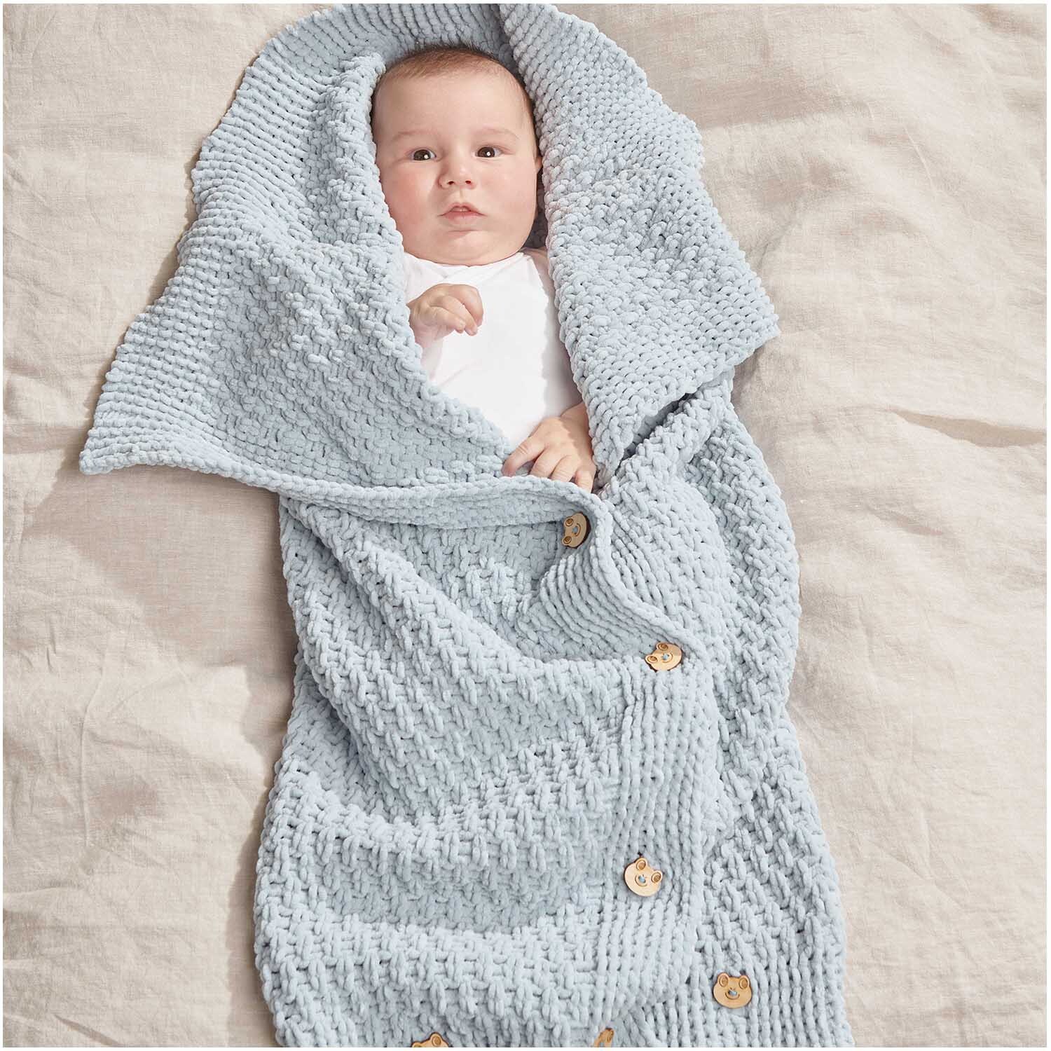 Strickset Schlafsack Modell 18 aus Baby Chenillove