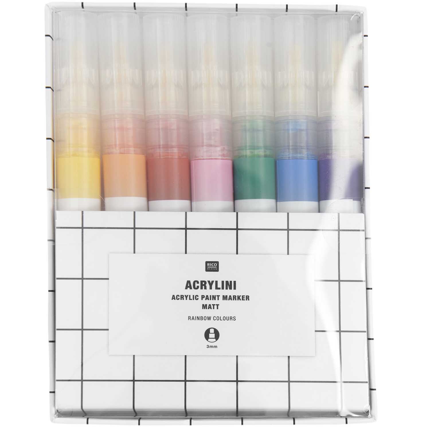 Acrylini Marker Set Rainbow Colours