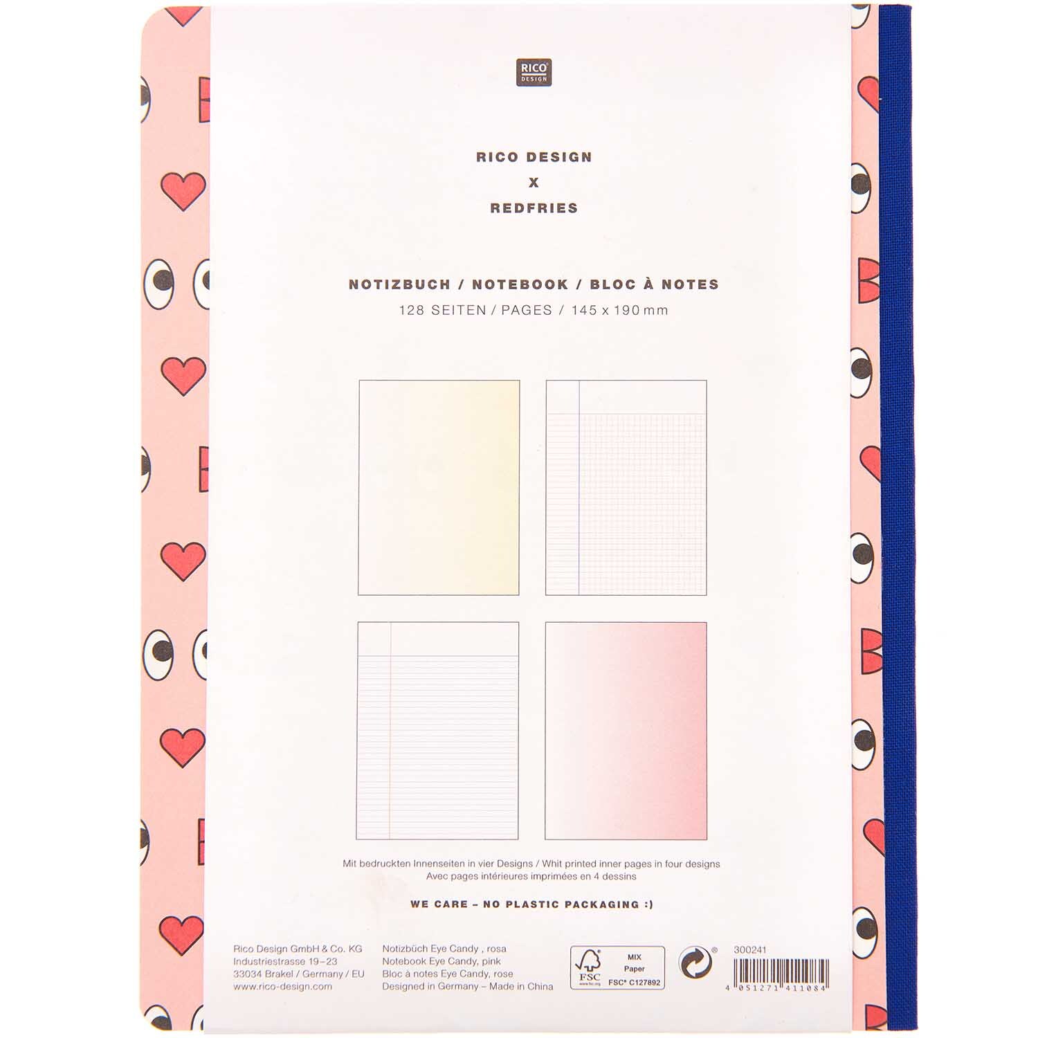 Rico Design x Redfries Notizbuch Liebe 14,5x19cm 128 Seiten