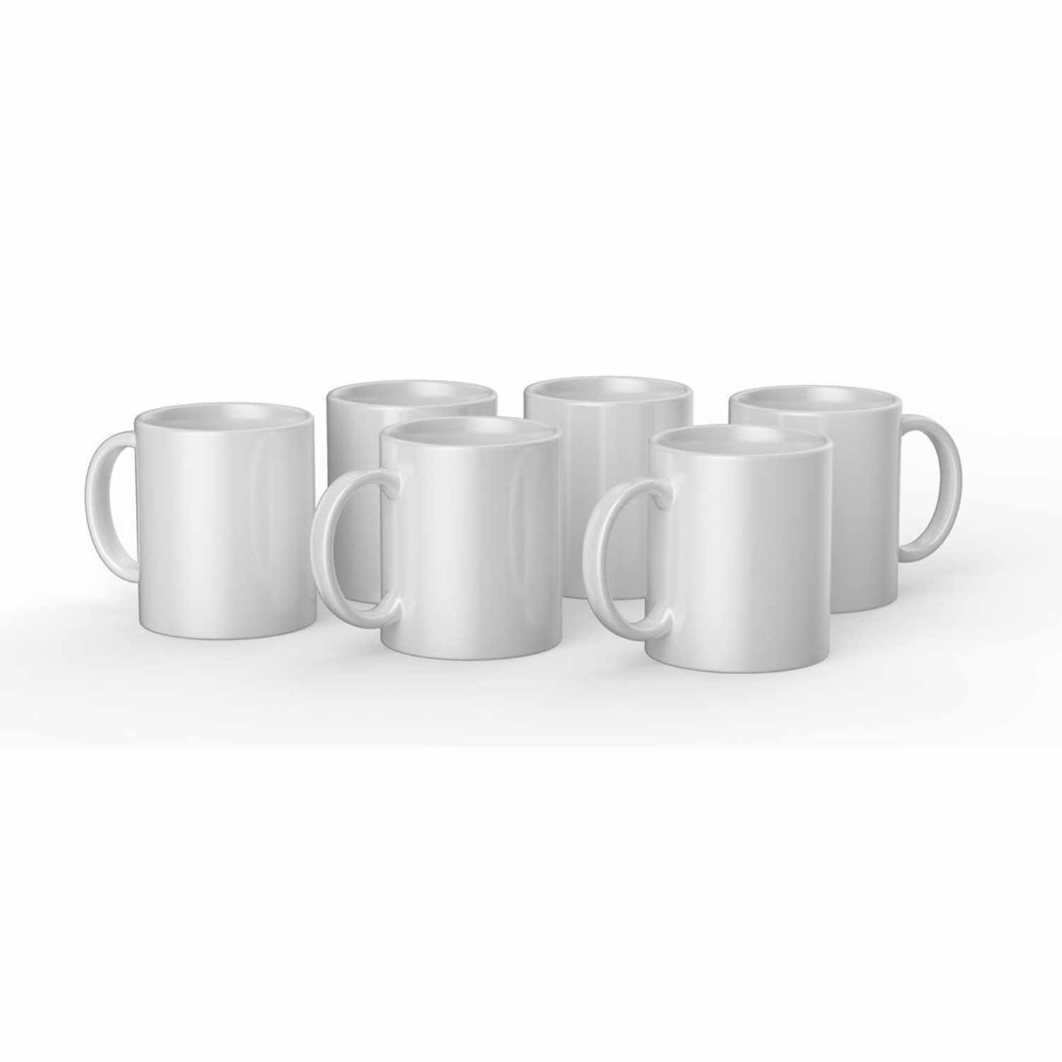 Keramiktassen für Mug Press weiß 340ml 6 Stück
