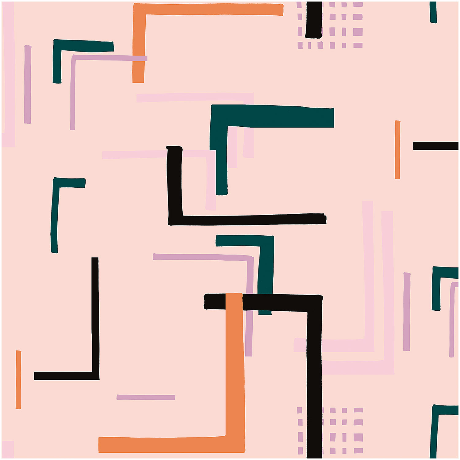 Druckstoff Okina Hana Grafisches Muster groß rosa 50x140 beschichtet