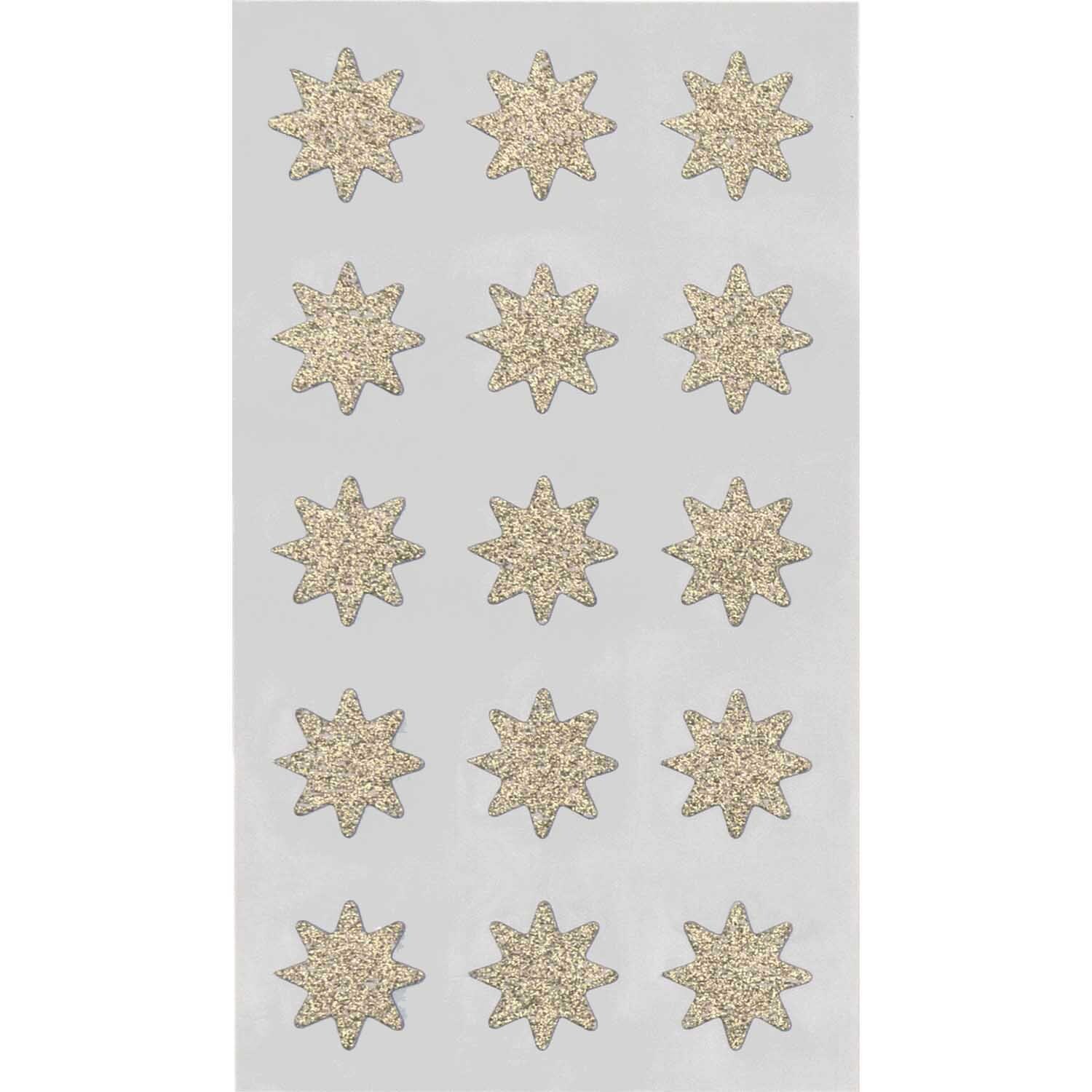 Rico Design Paper Poetry Sticker Sterne Glitter gold 4 Blatt 18mm