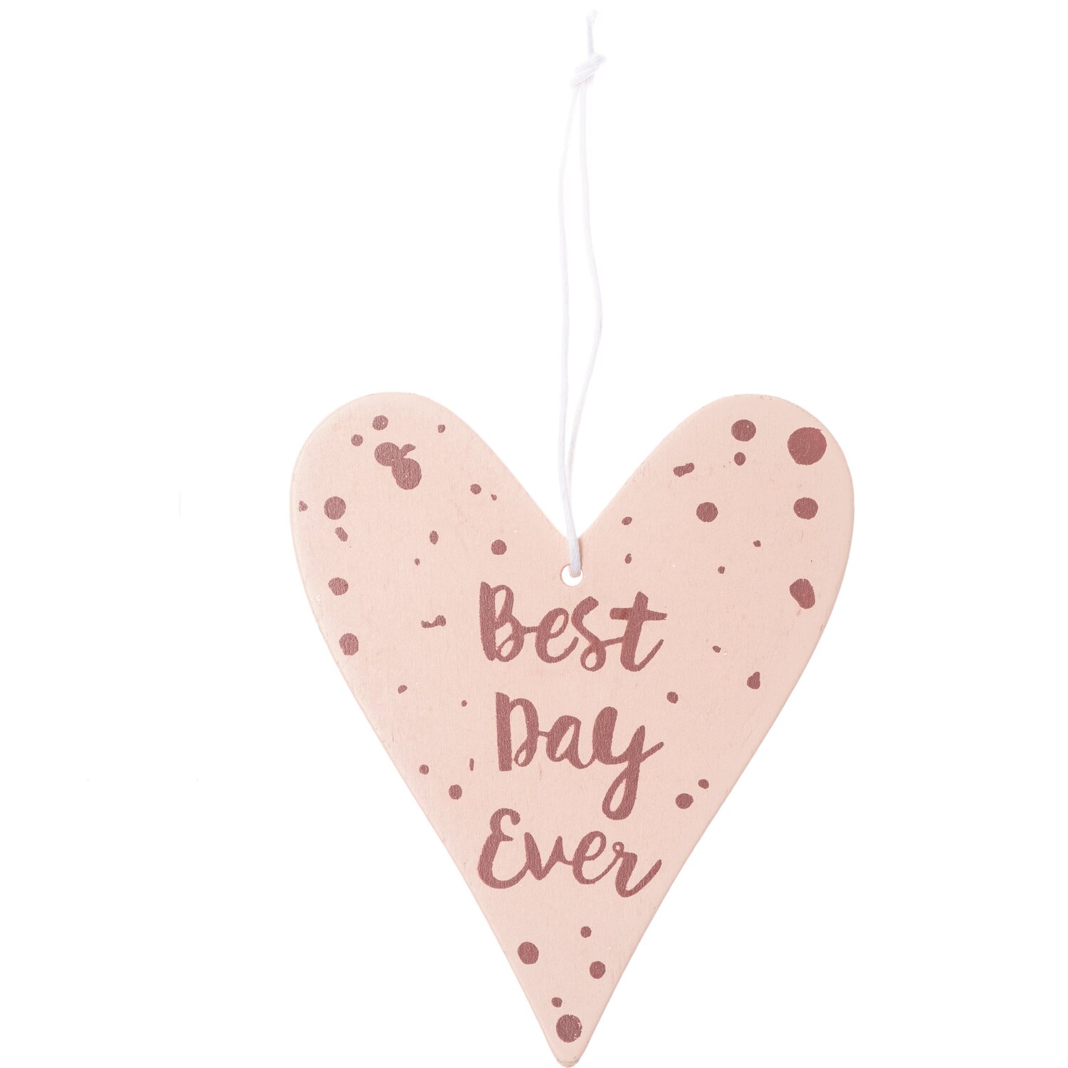 Rico Design Holzhänger Herz mit Spruch puder-rosegold