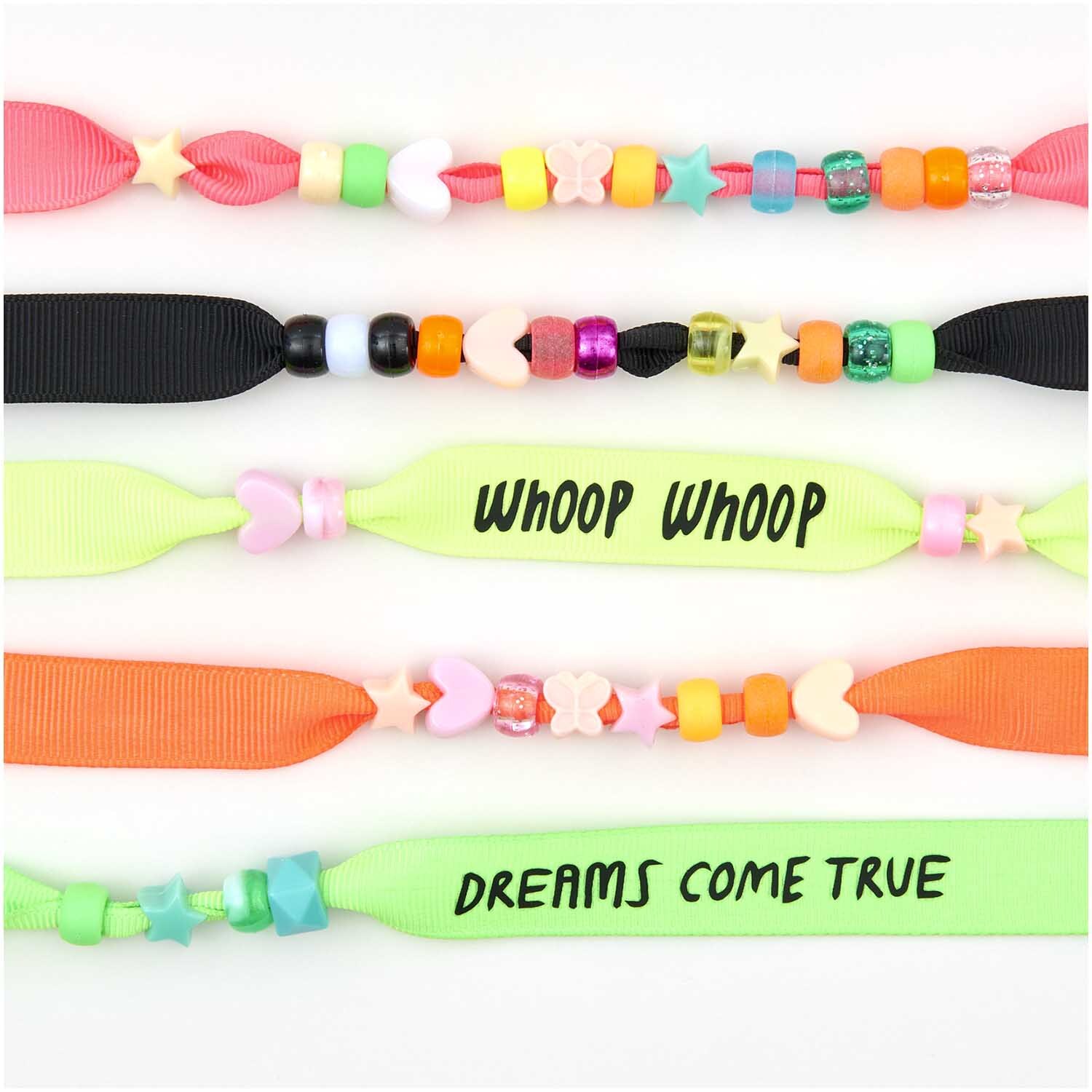 itoshii - Ponii Beads Ripsband Armbänder neon 10 Stück