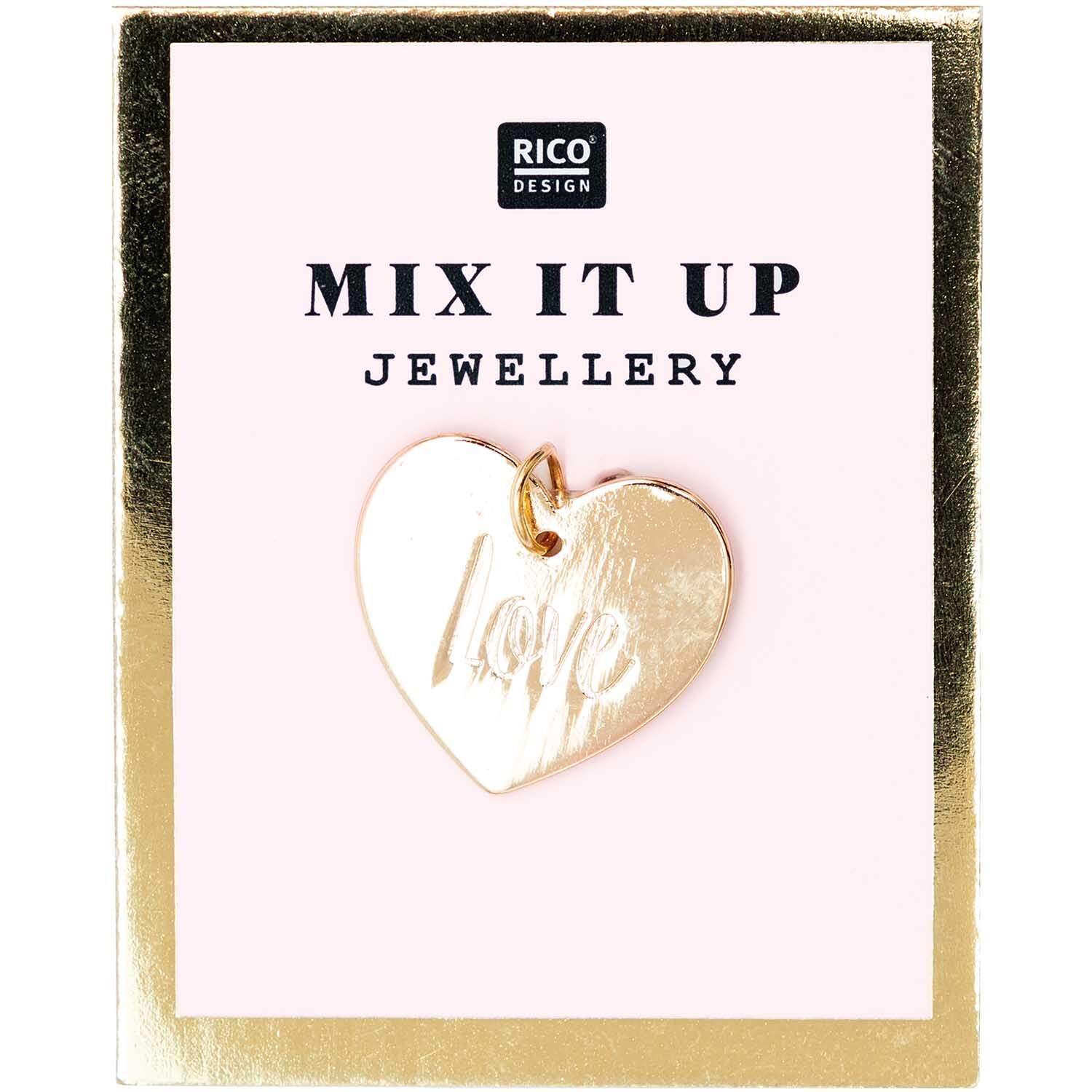 Mix it Up - Jewellery Anhänger Scheibe Love gold Ø17mm