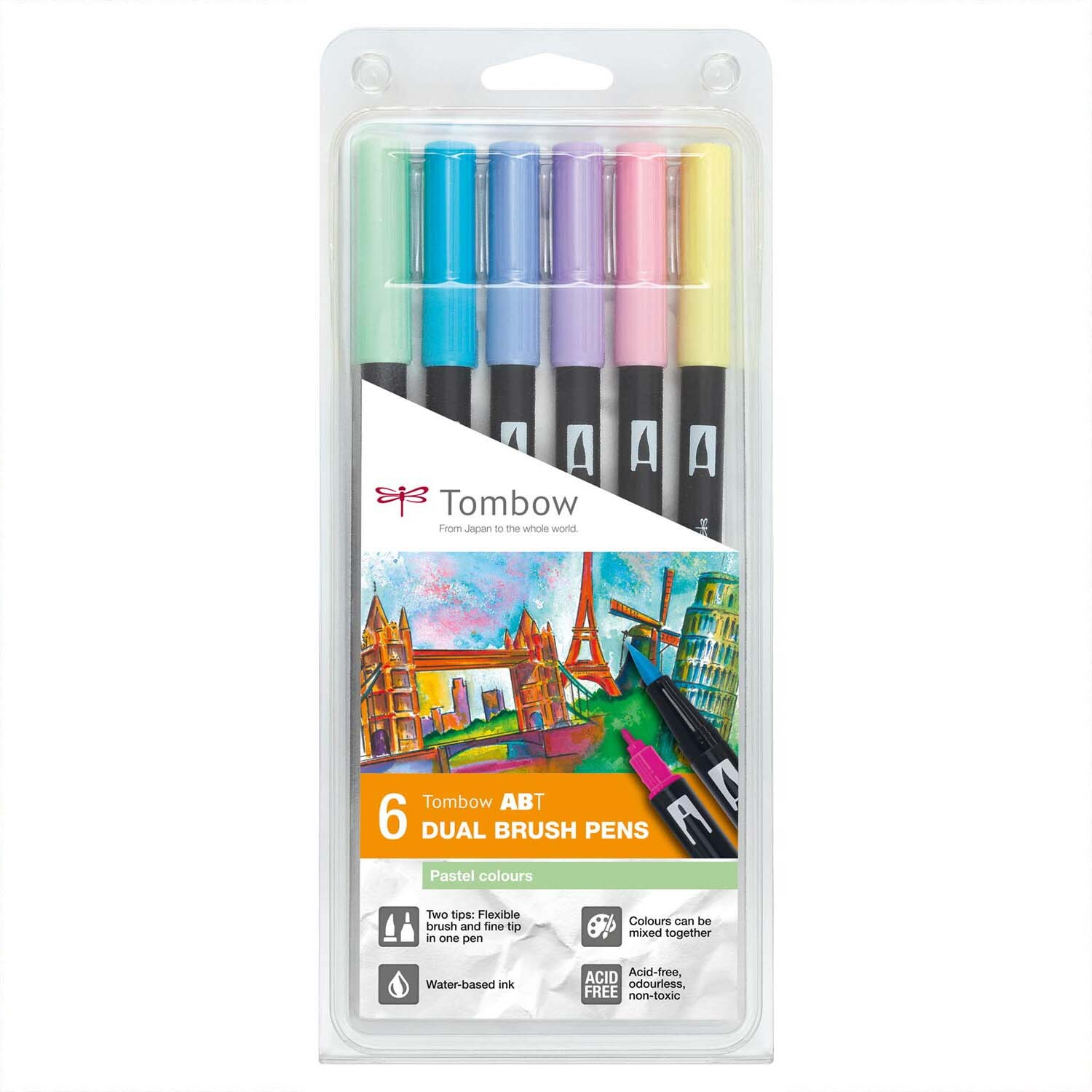 ABT Dual Brush Pen Pastellfarben 6er Set