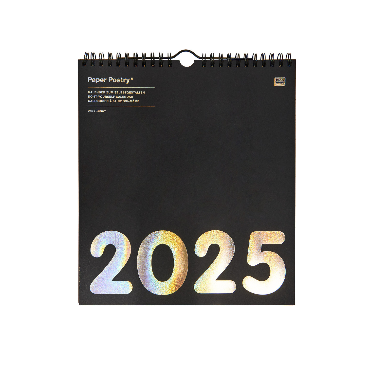 Paper Poetry Kalender 2025 schwarz 21,5x24cm