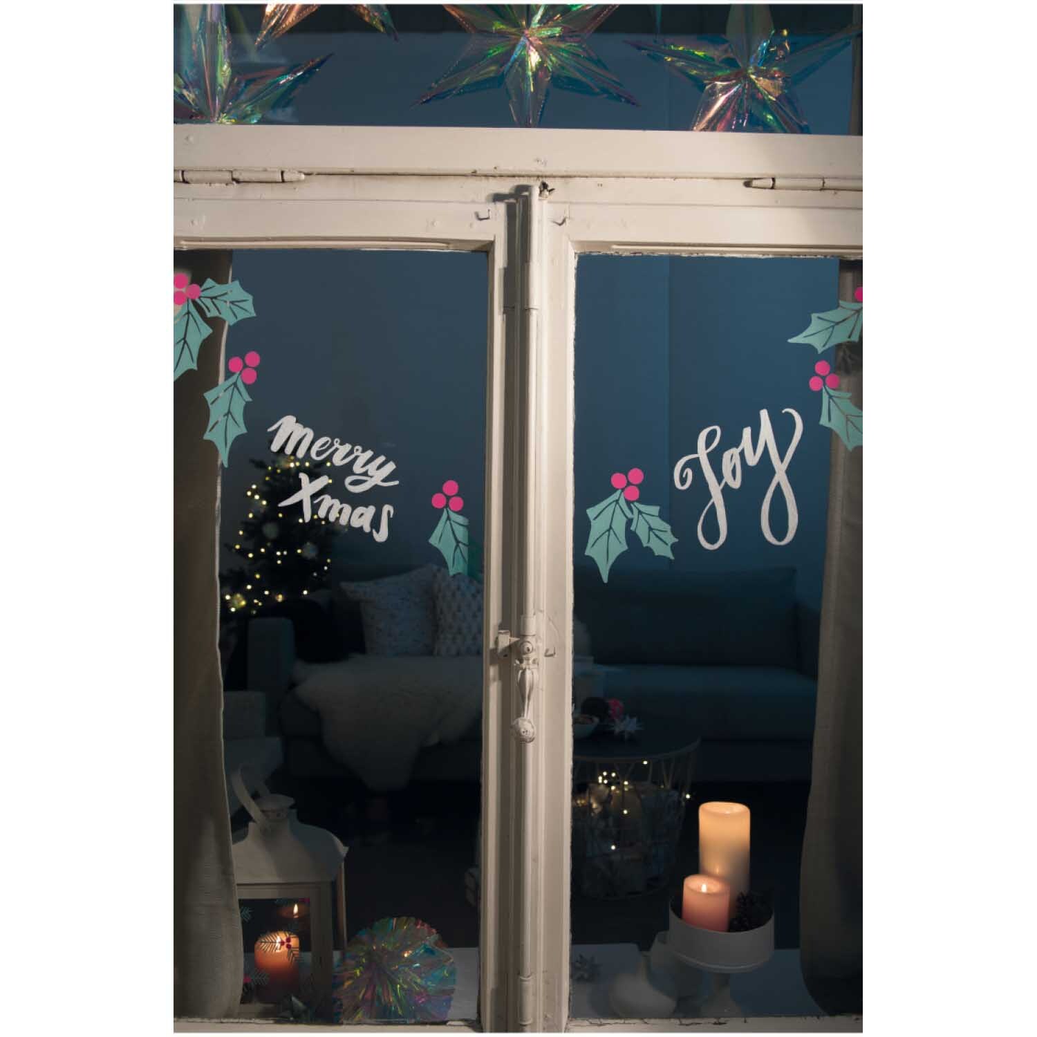 Vorlagenmappe Jolly Christmas Fenster- und Glasmalerei mit Kreidestiften