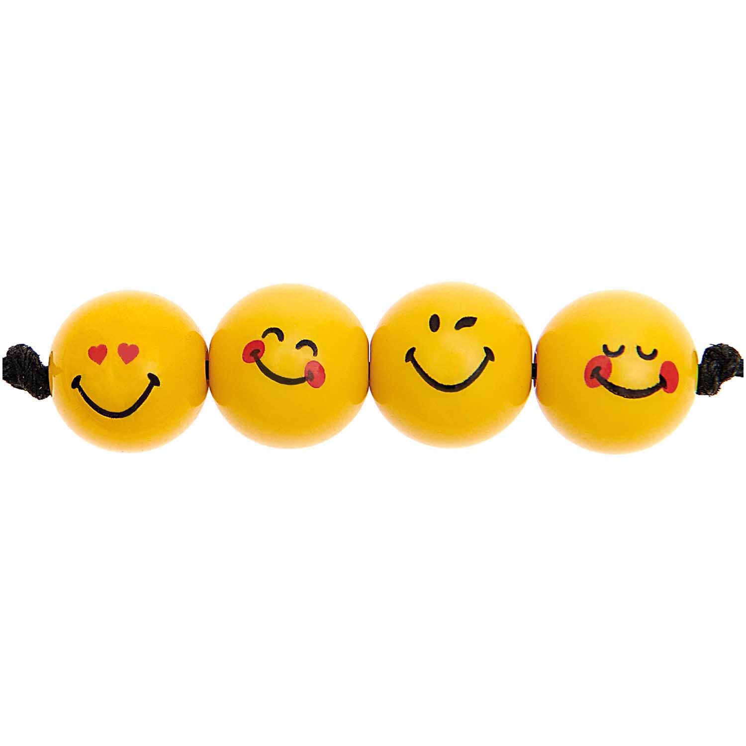 SmileyWorld® Perlen Expressions rund gelb 10mm 21 Stück