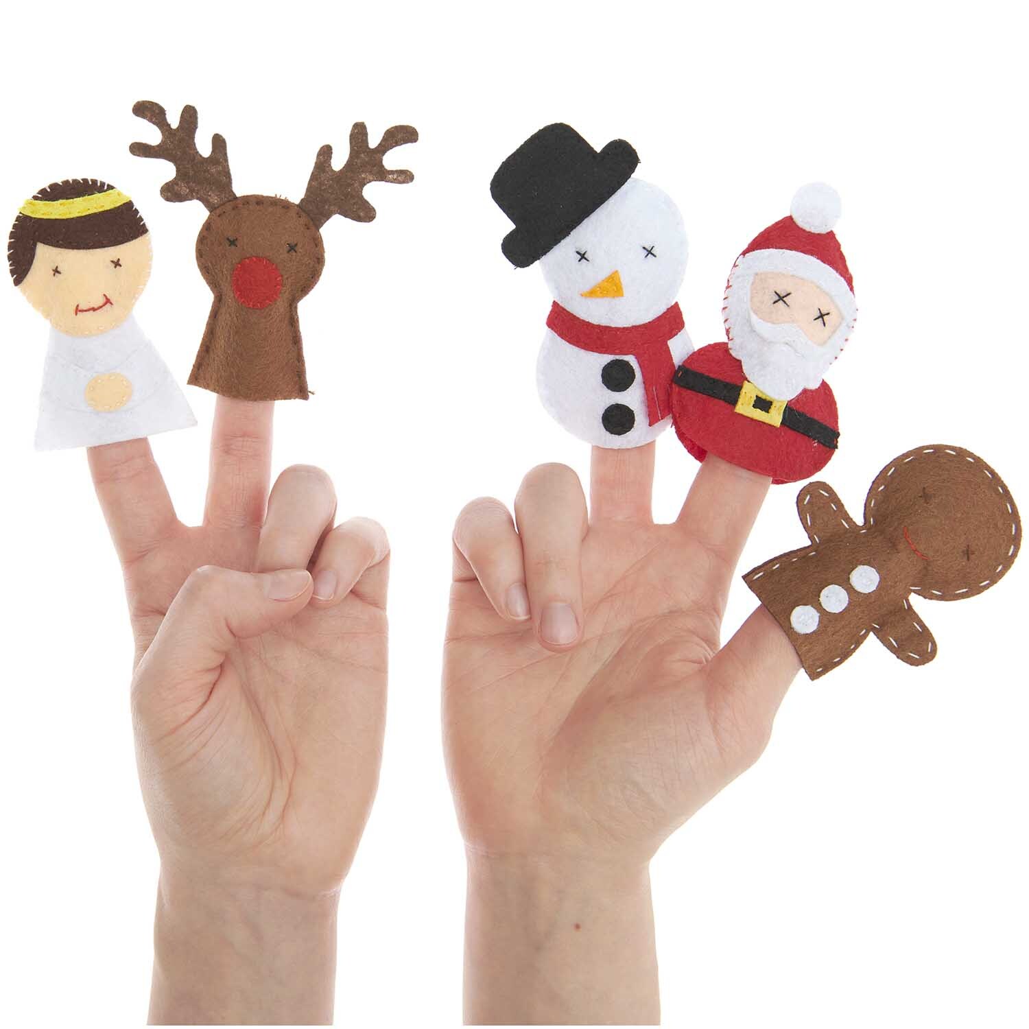 Bastelset Filz Fingerpuppen Weihnachten 5 Stück