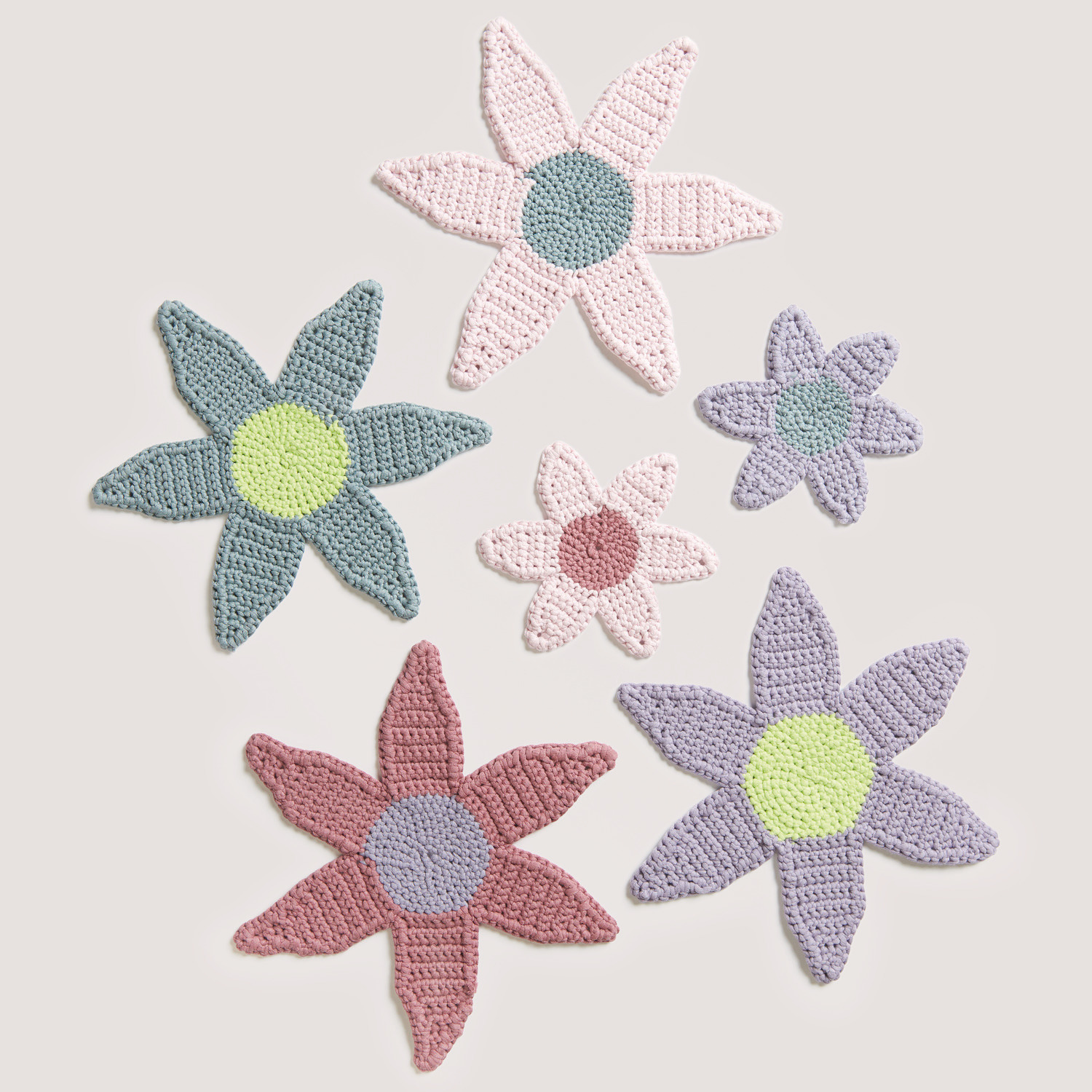 Häkelset Blumen-Untersetzer Modell 12 aus Boho Crochet