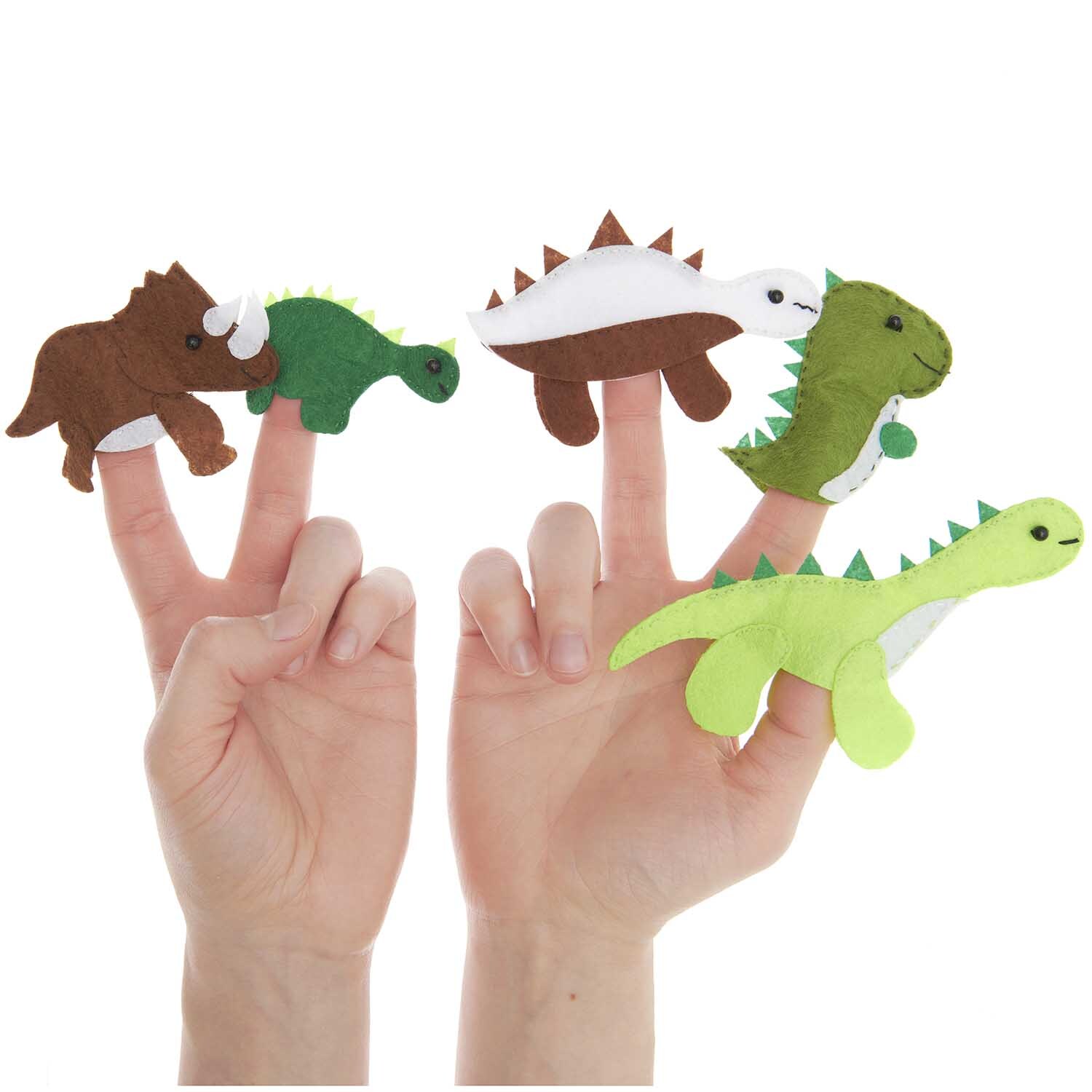 Bastelset Filz Fingerpuppen Dinosaurier 5 Stück