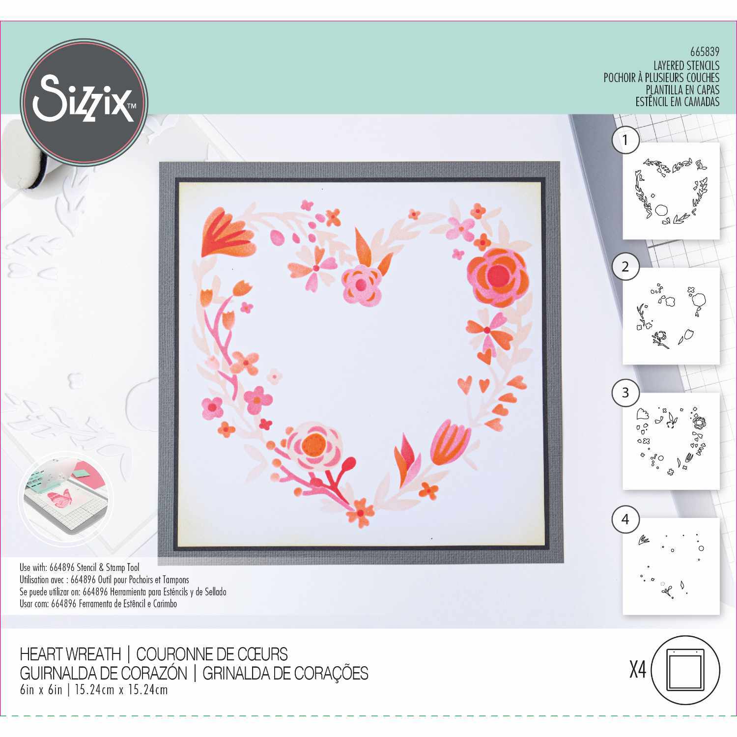 Layered Stencils Heart Wreath by Olivia