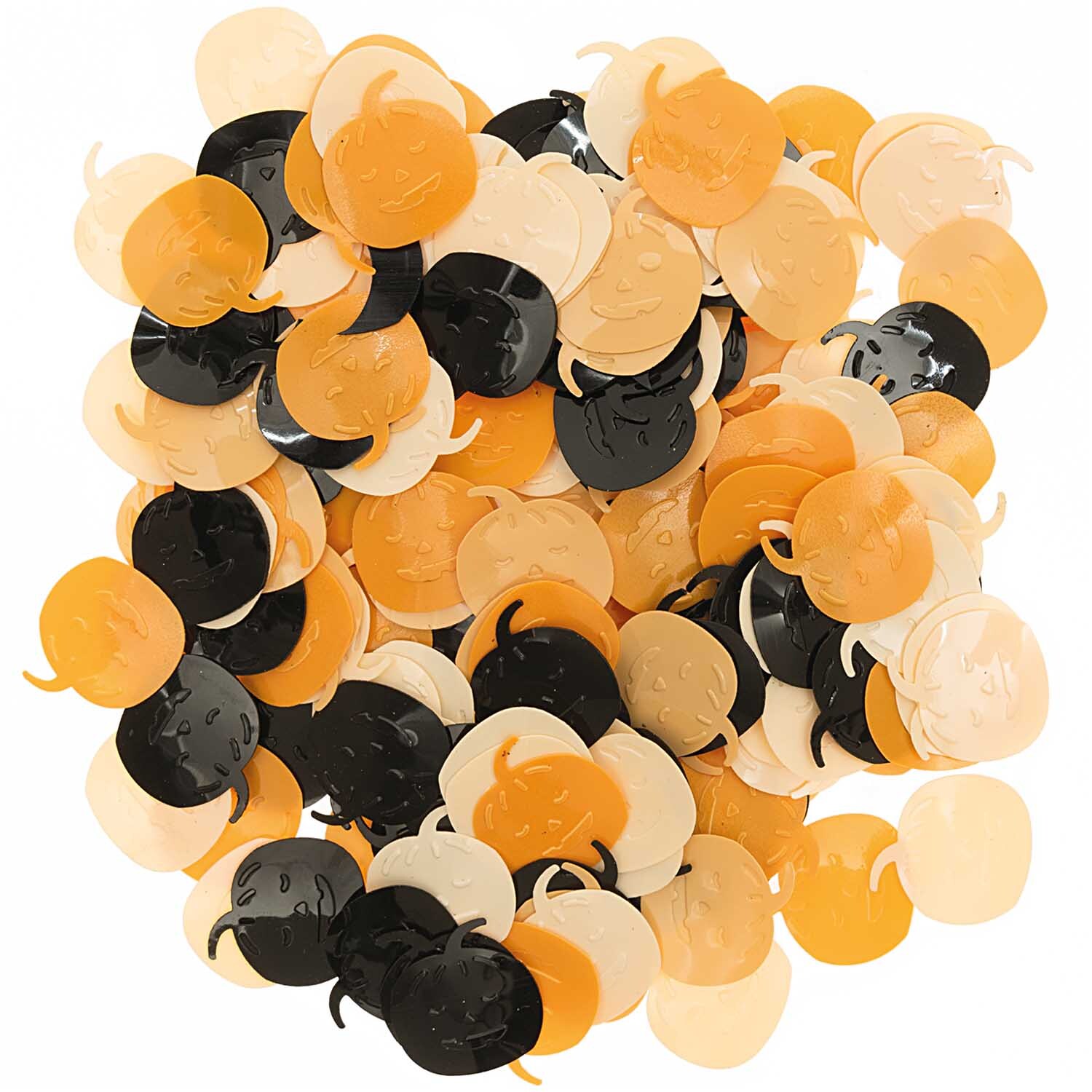 Flitterstreu Kürbis orange-schwarz 200 Stück