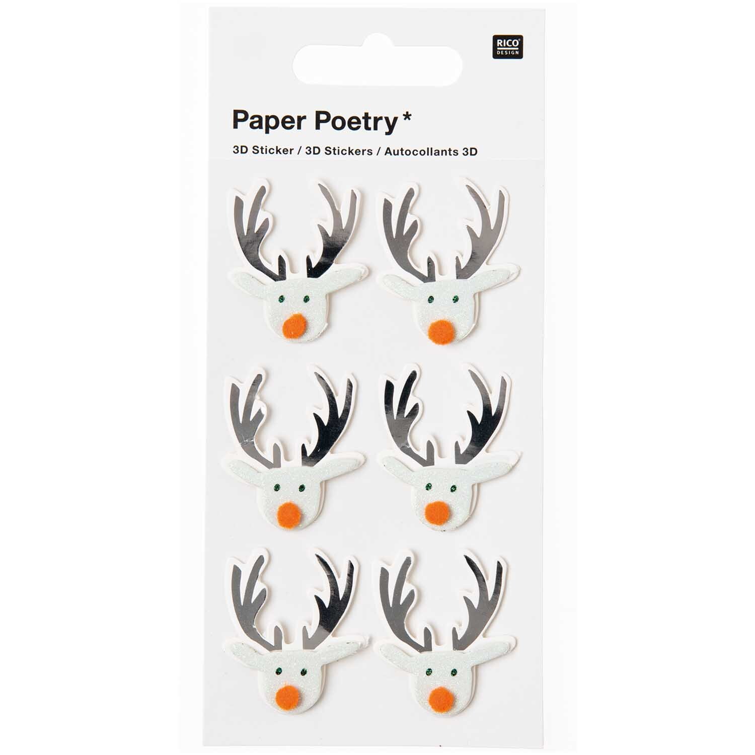 Paper Poetry 3D Sticker Rentier mint