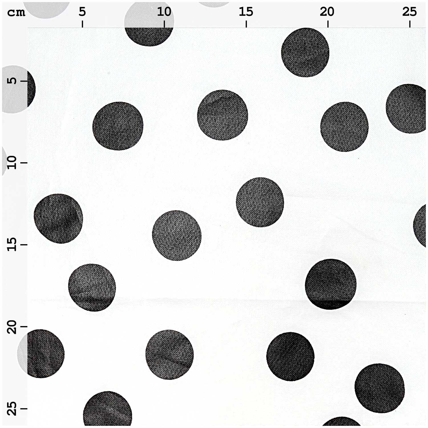 Stoff Punkte groß weiß-schwarz 25x70cm beschichtet