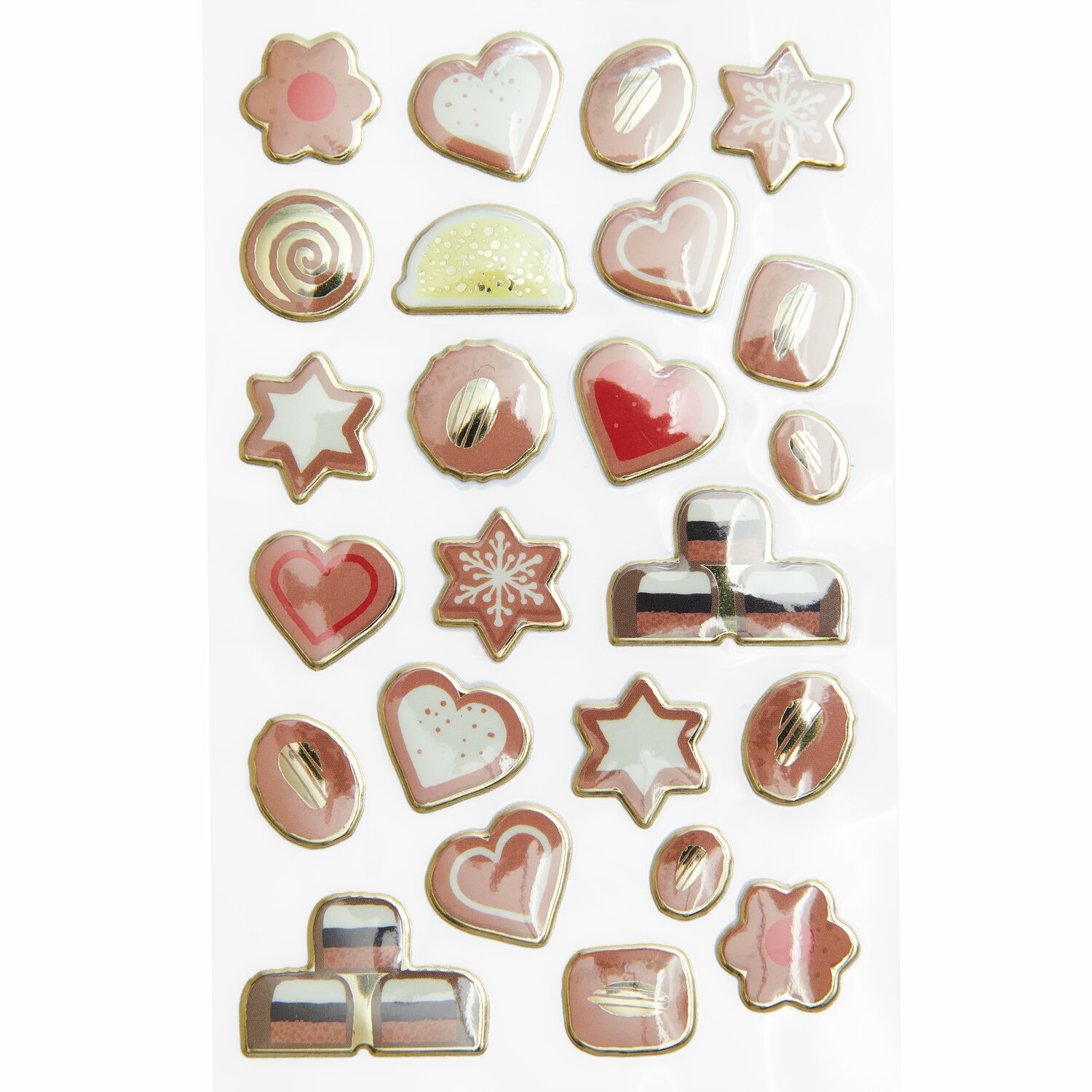 Rico Design Paper Poetry Puffy Sticker Cookies 1 Bogen
