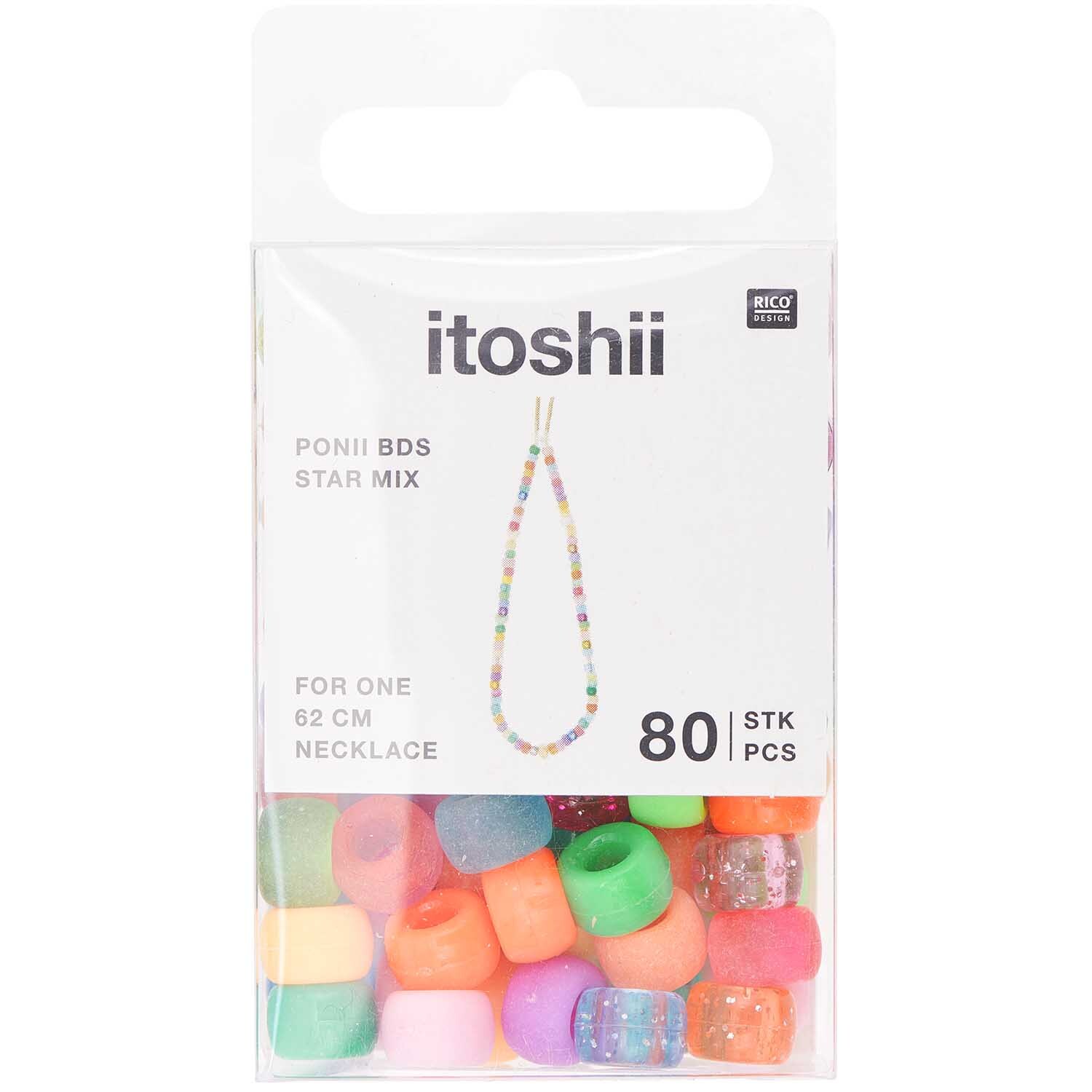itoshii - Ponii Beads Star Mix 9x6mm 80 Stück