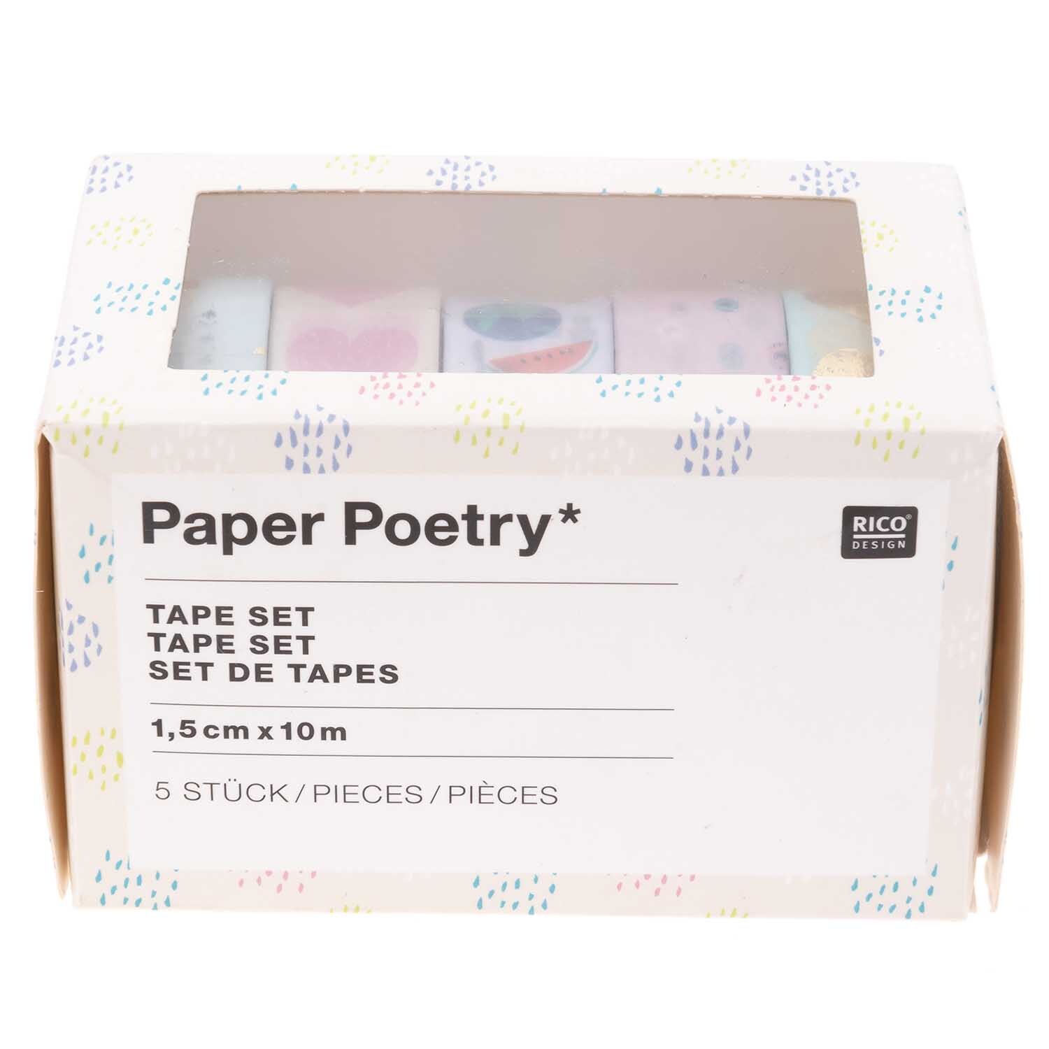 Paper Poetry Tape Set Travel the World 1,5cm 10 m 5 Stück