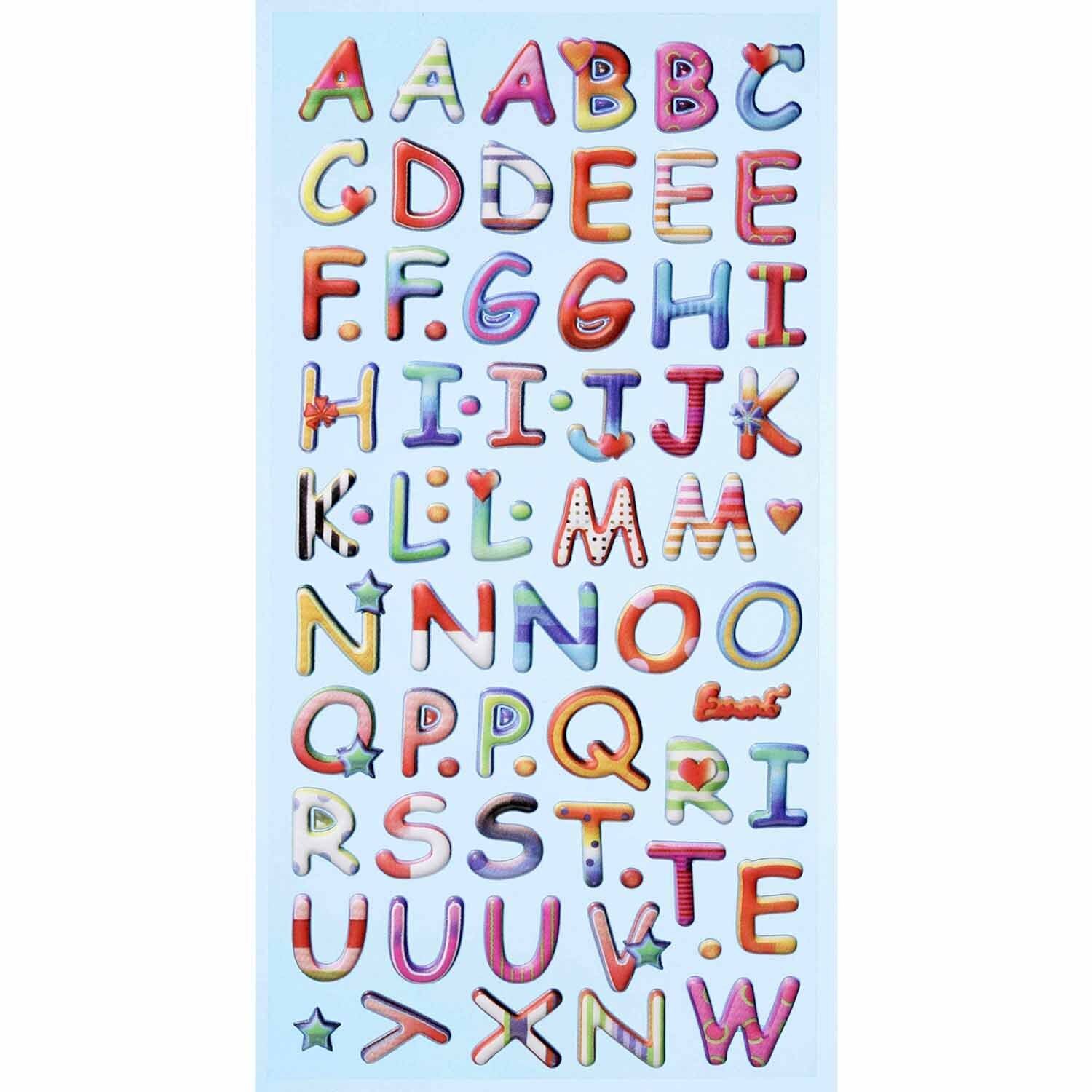 SoftySticker Design Buchstaben mehrfarbig
