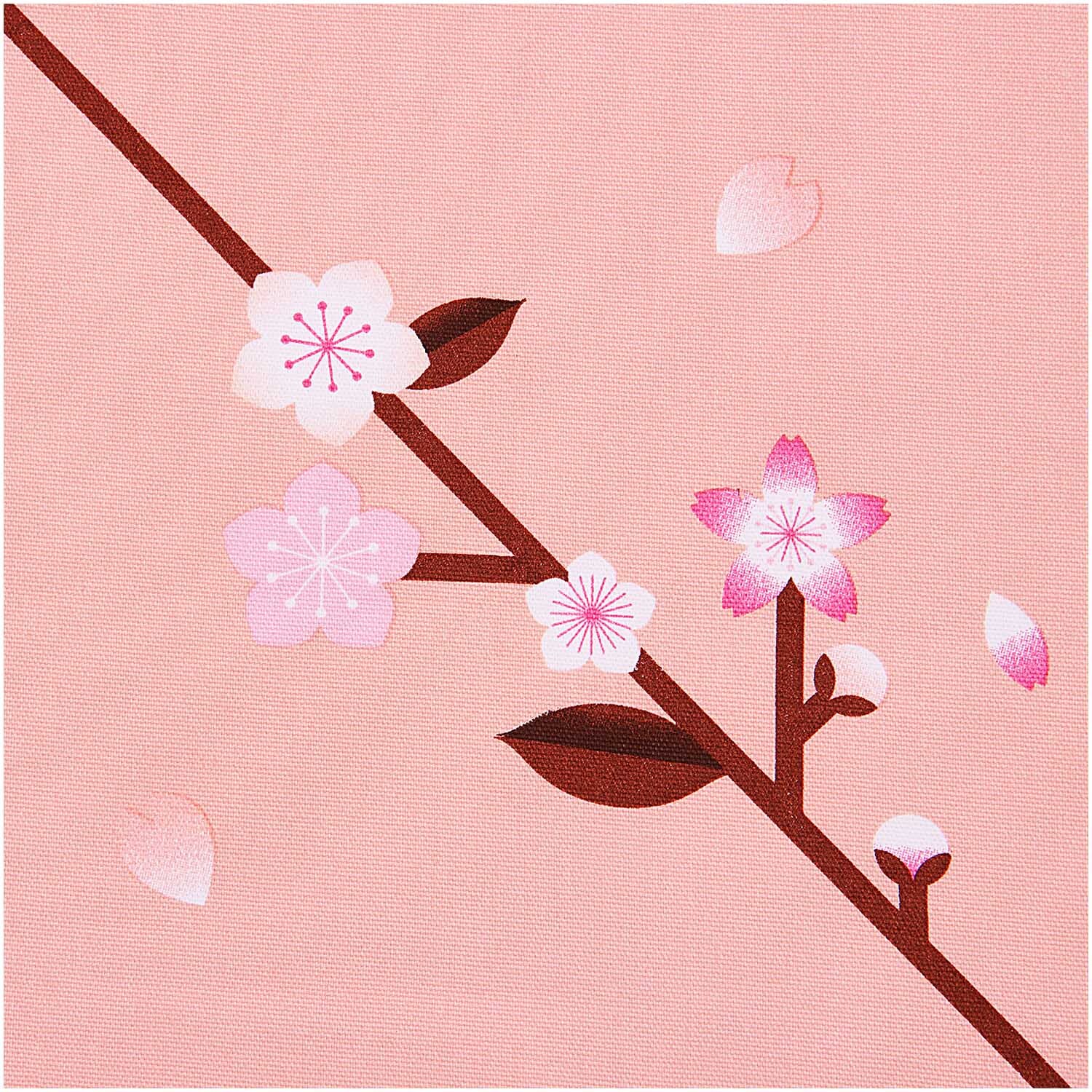 Stoffabschnitt Canvas Kirschblüten pfirsich 50x140cm
