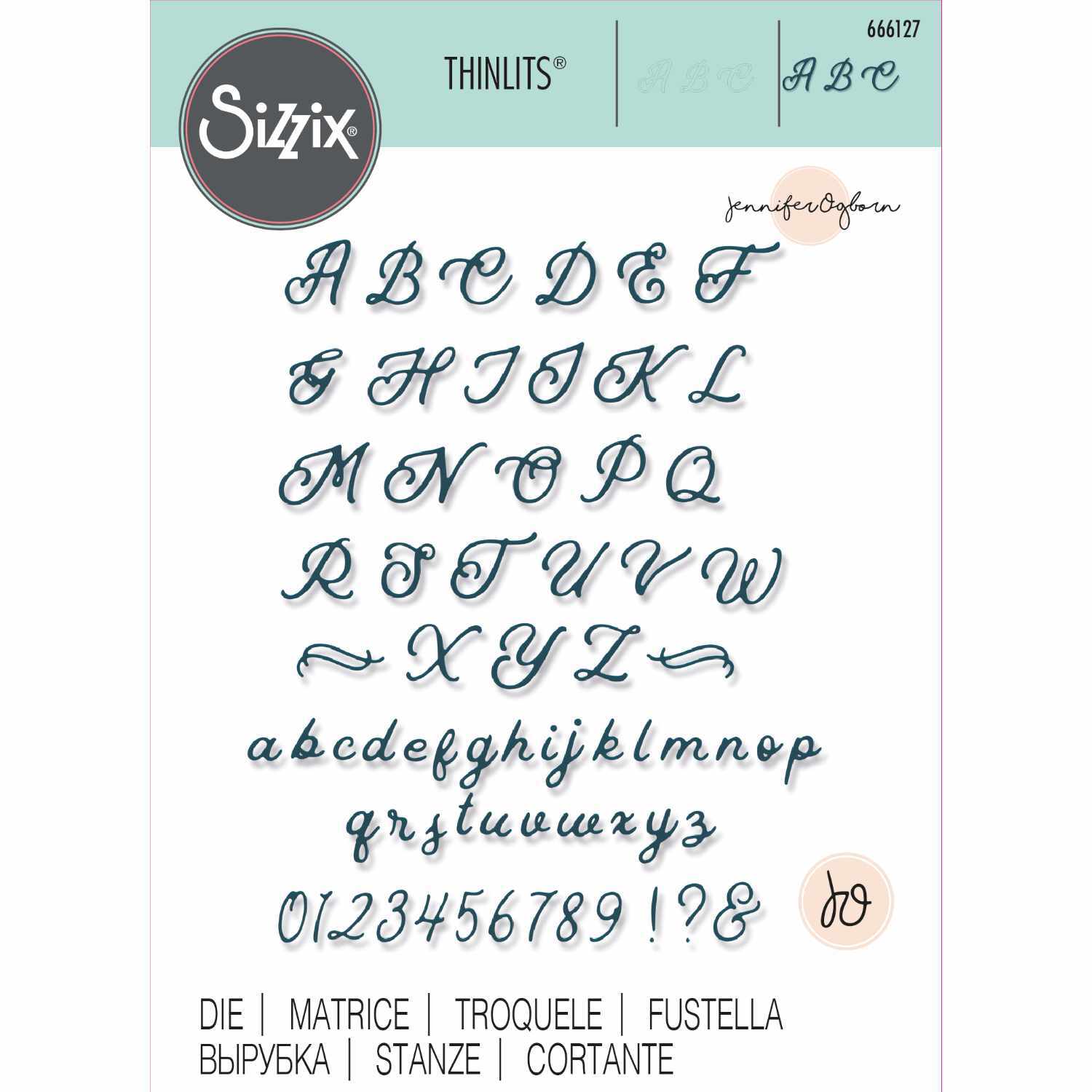 Thinlits Die Scripted Alphabet by Jennifer Ogborn