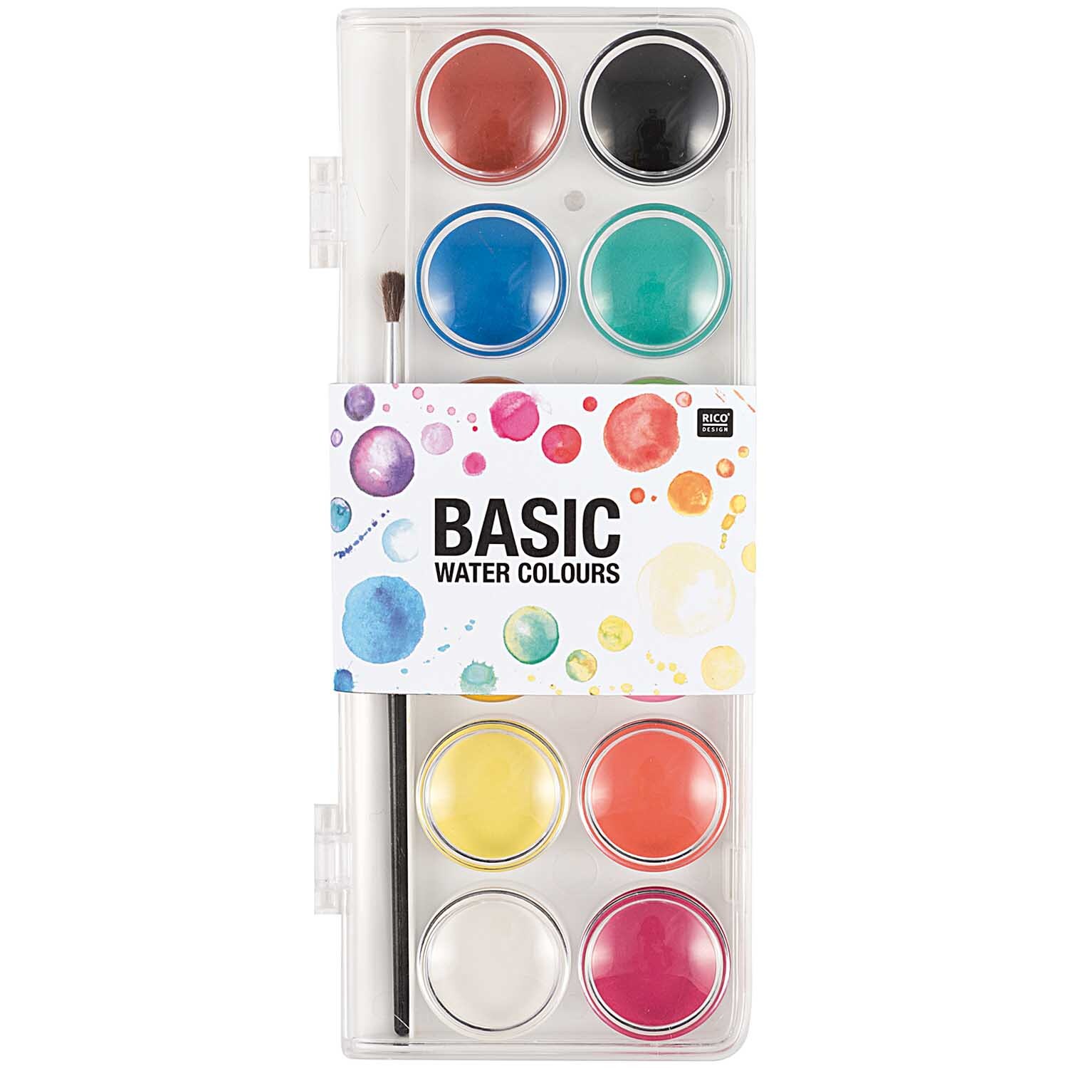 Basic Water Colours Wasserfarbkasten 12 Farben