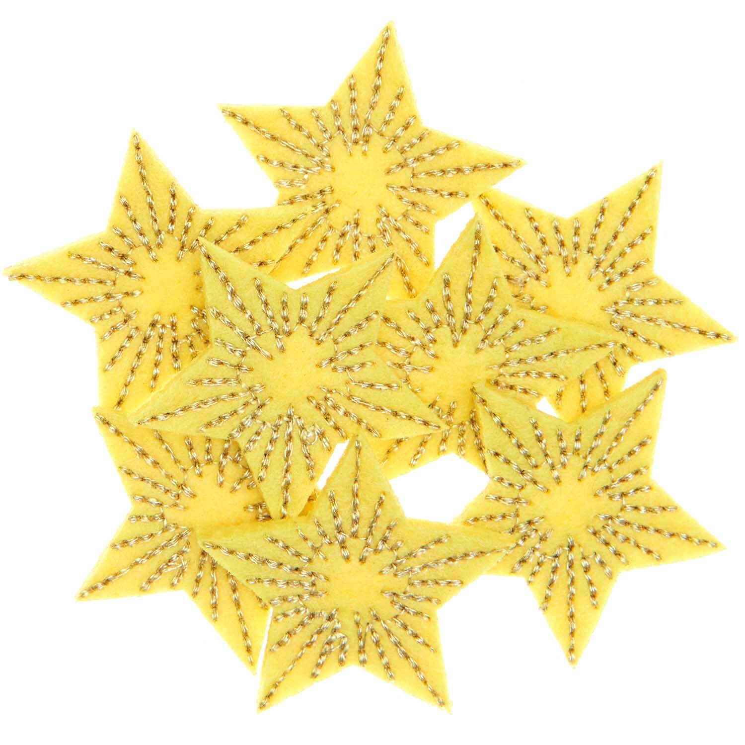 Filzstreu Sterne bestickt 3,5x3,3cm 8 Stück