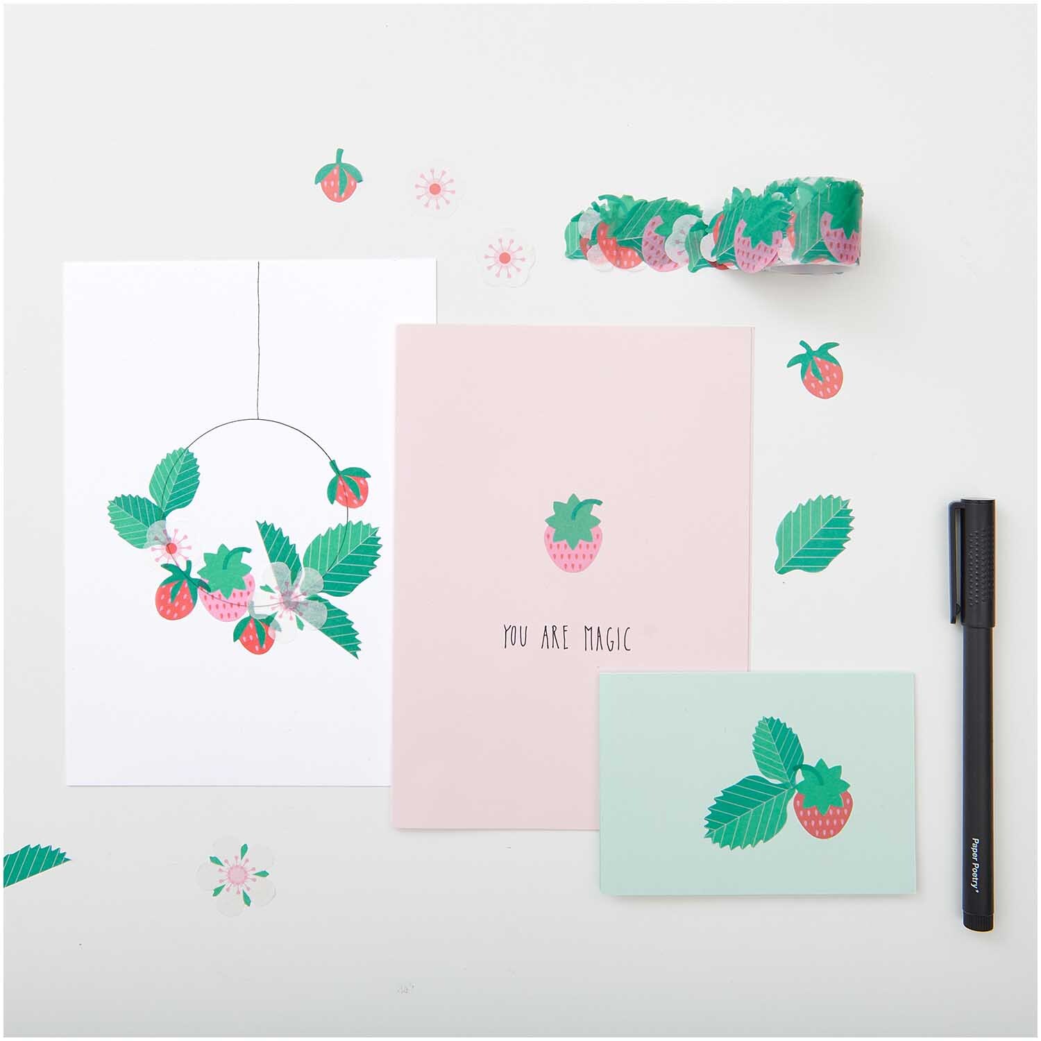 Paper Poetry Washi Sticker Erdbeeren 200 Stück