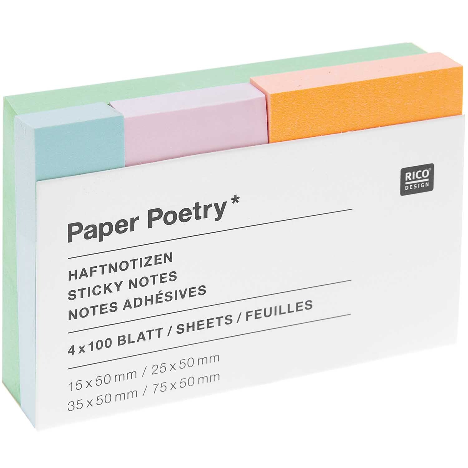 Paper Poetry Haftnotizen pastell 4x100 Blatt