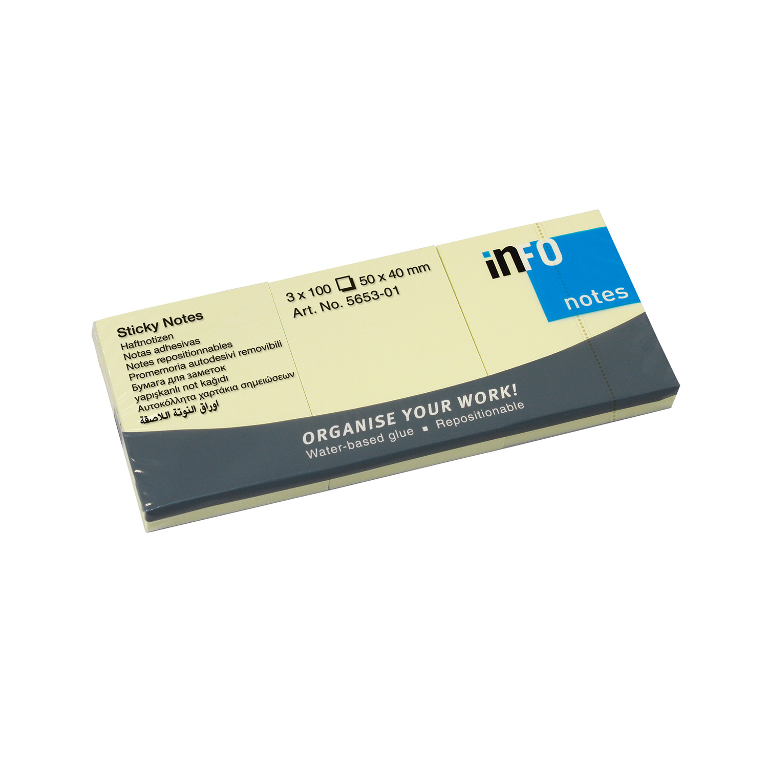 inFO Haftnotiz Gelb 3×100 Blatt