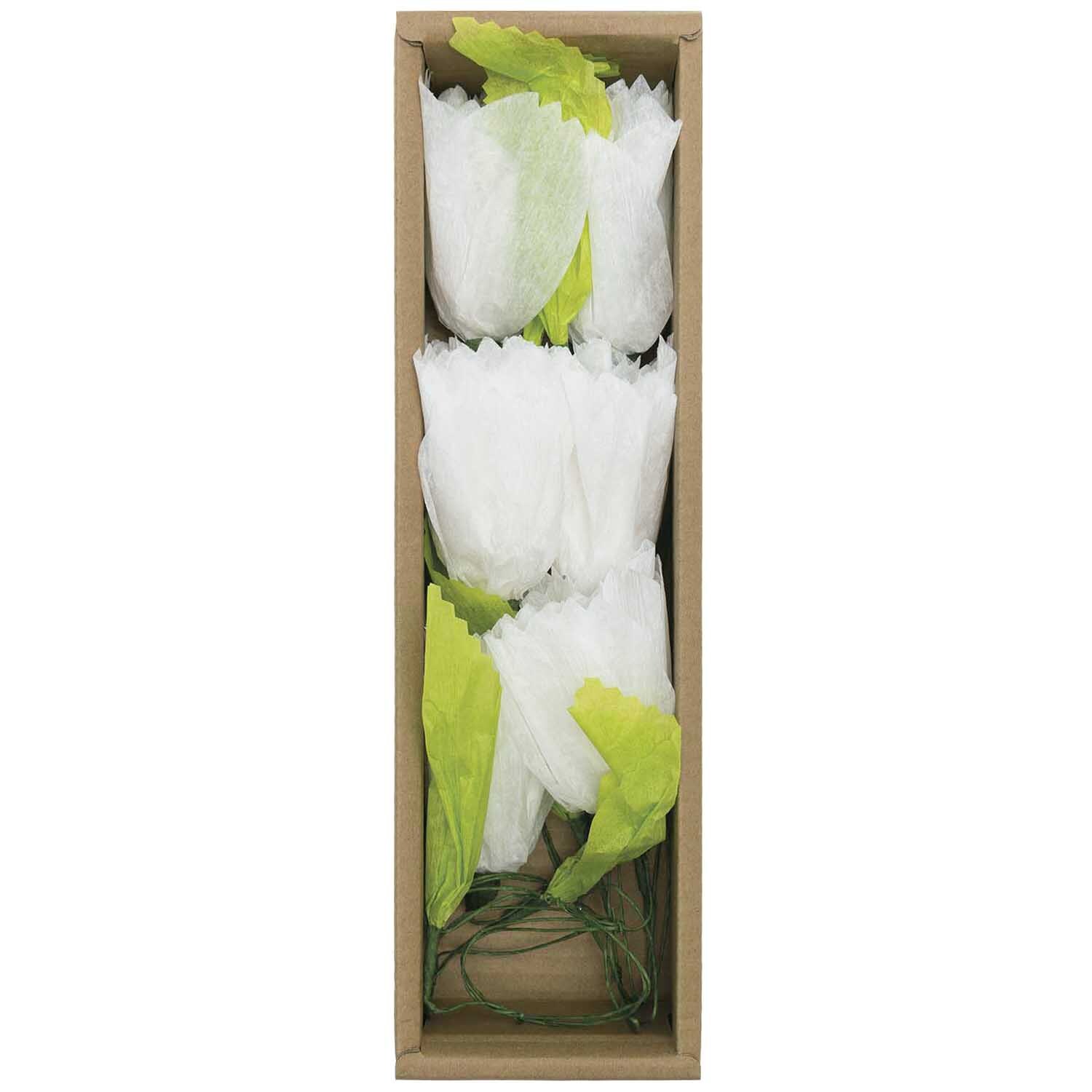 Papierblumen Girlande weiß 180 cm