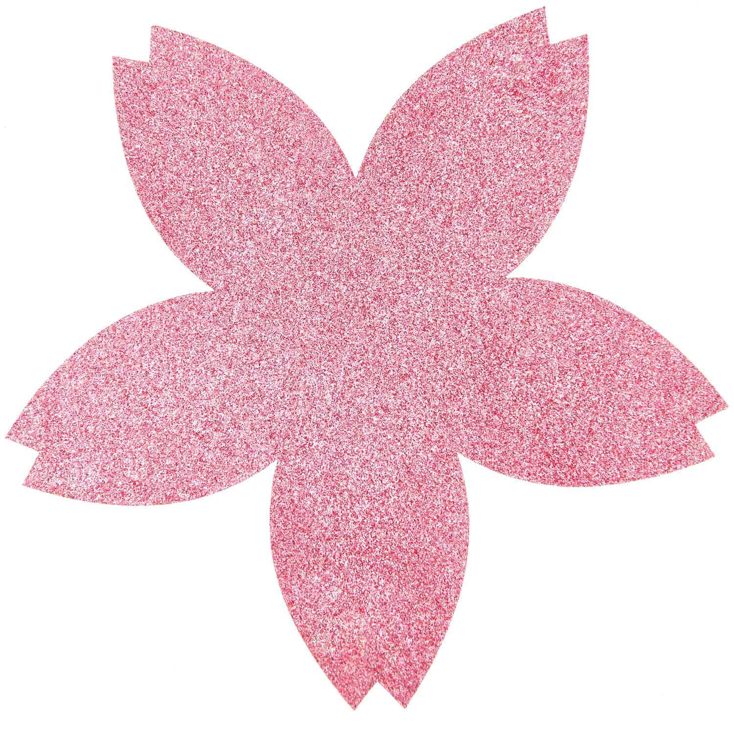 Filz Untersetzer Kirschblüten pink Glitzer 19x19cm 6 Stück