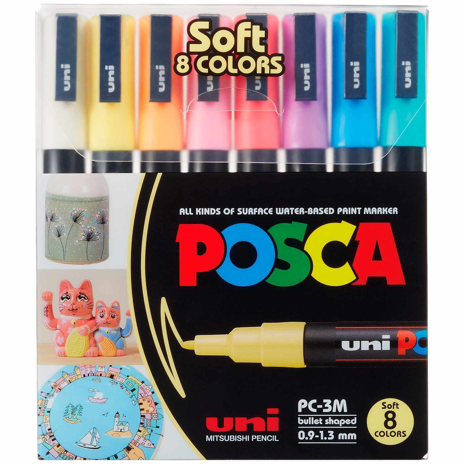 POSCA-Marker PC-3M 0,9-1,3mm Pastell 8 Stück