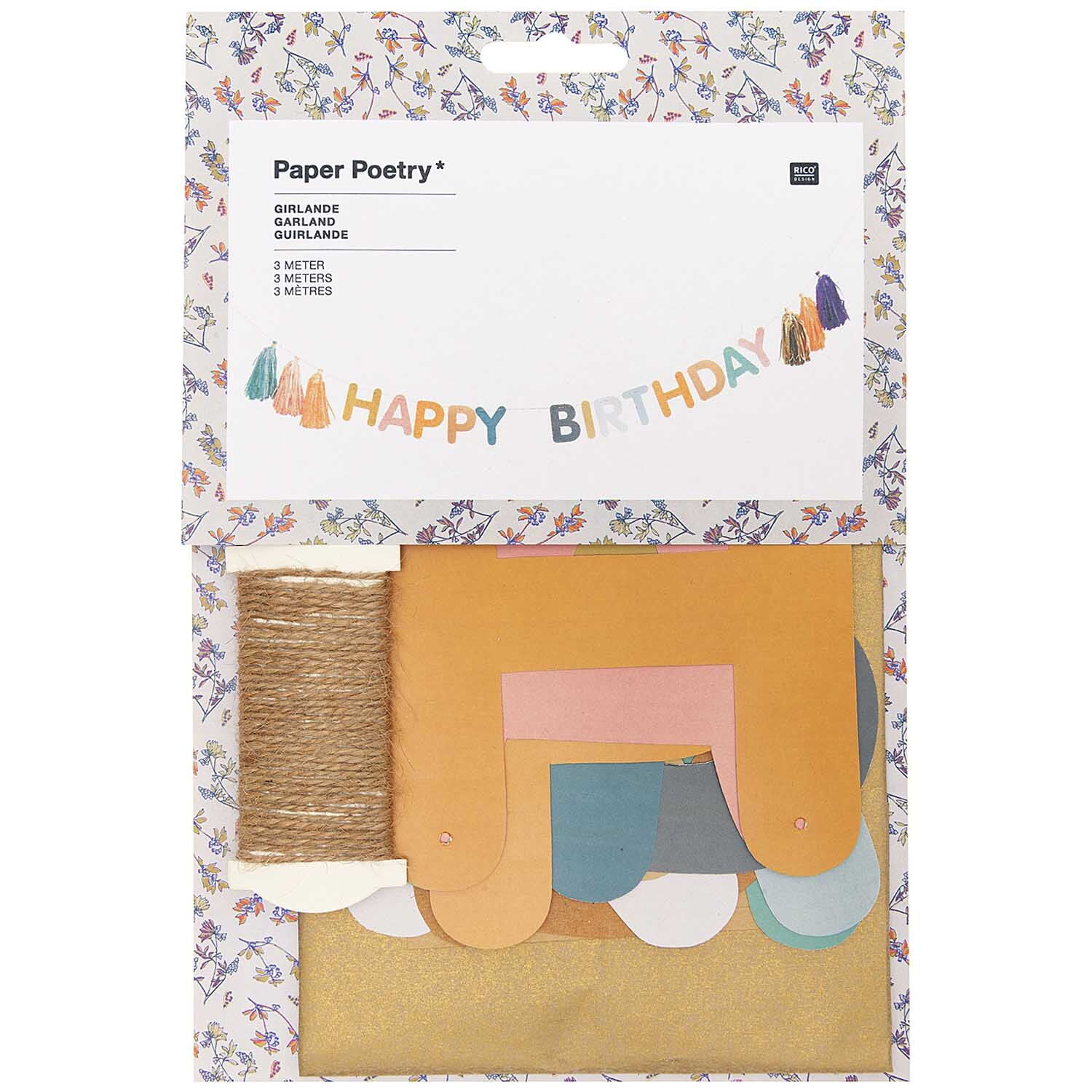 Paper Poetry DIY-Girlande Happy Birthday 3m