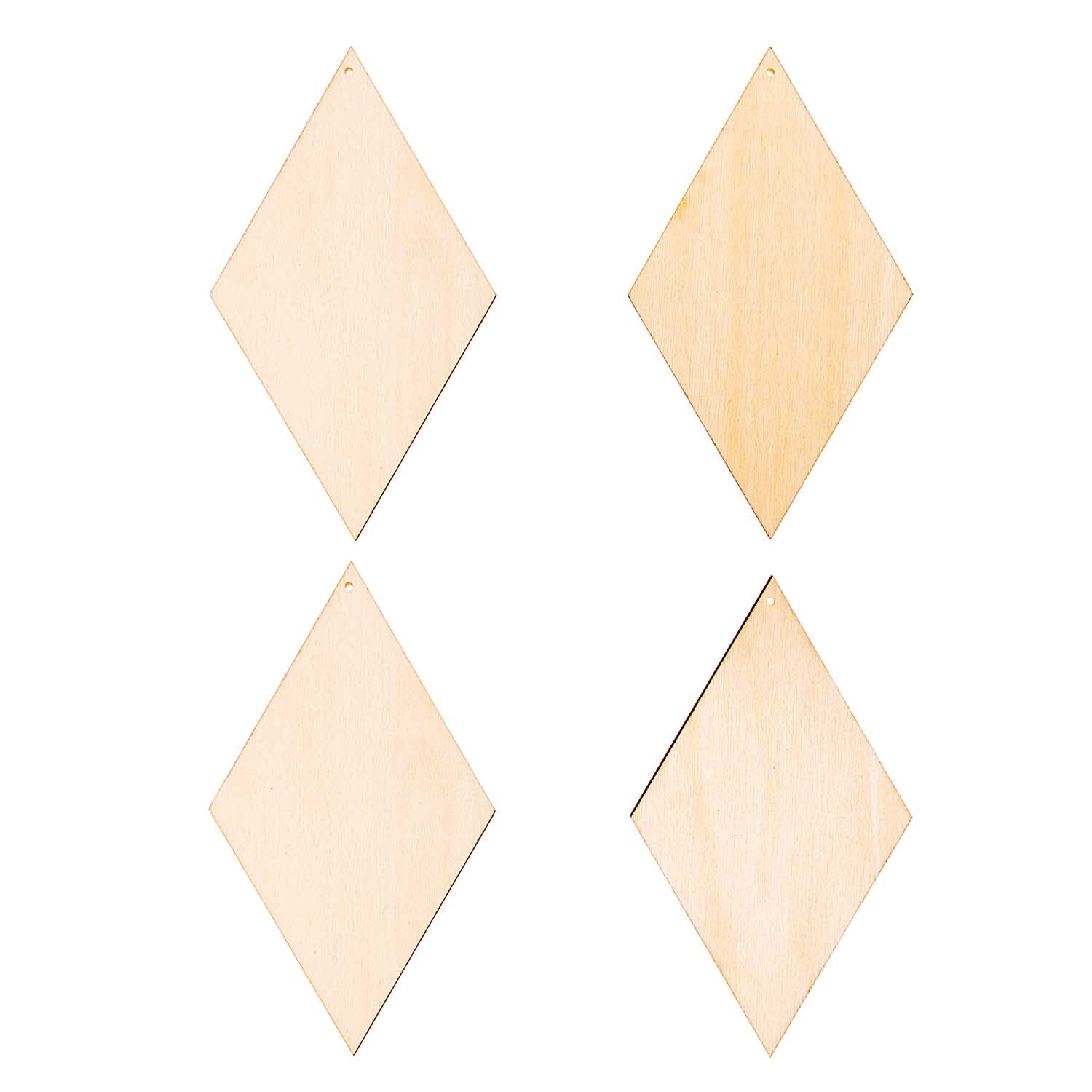 Holzdekoanhänger-Set Diamant 4teilig