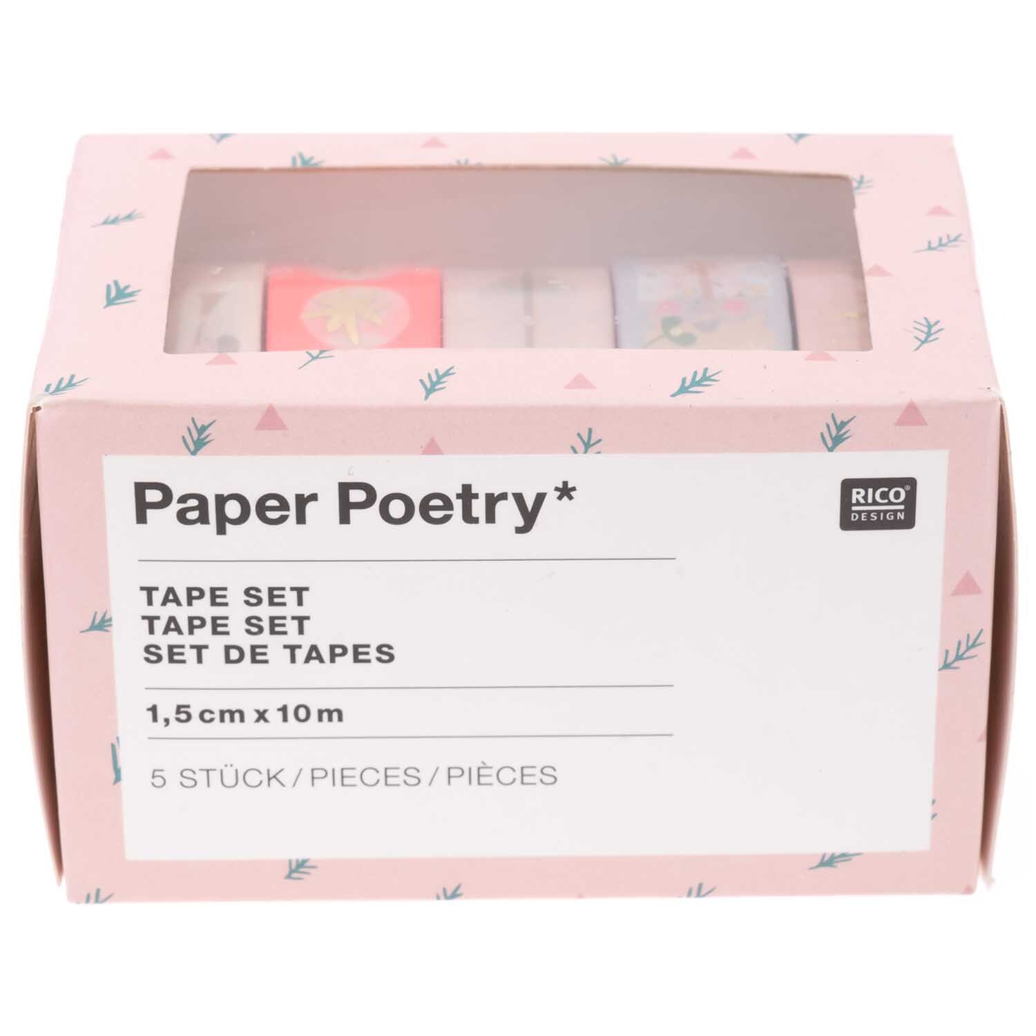 Paper Poetry Tape Set Jolly Christmas Pastell 1,5cm 10m 5teilig