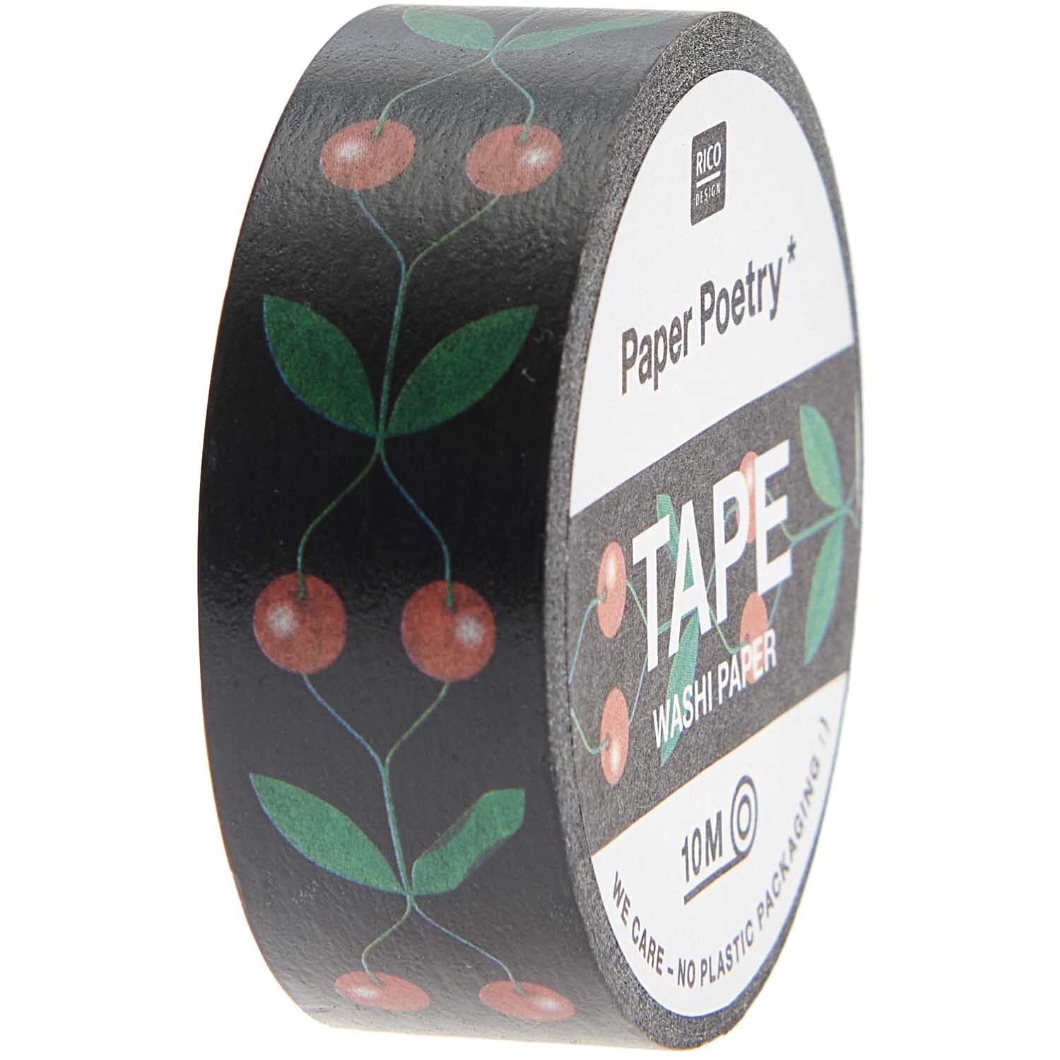 Paper Poetry Tape Kirschen schwarz 15mm 10m
