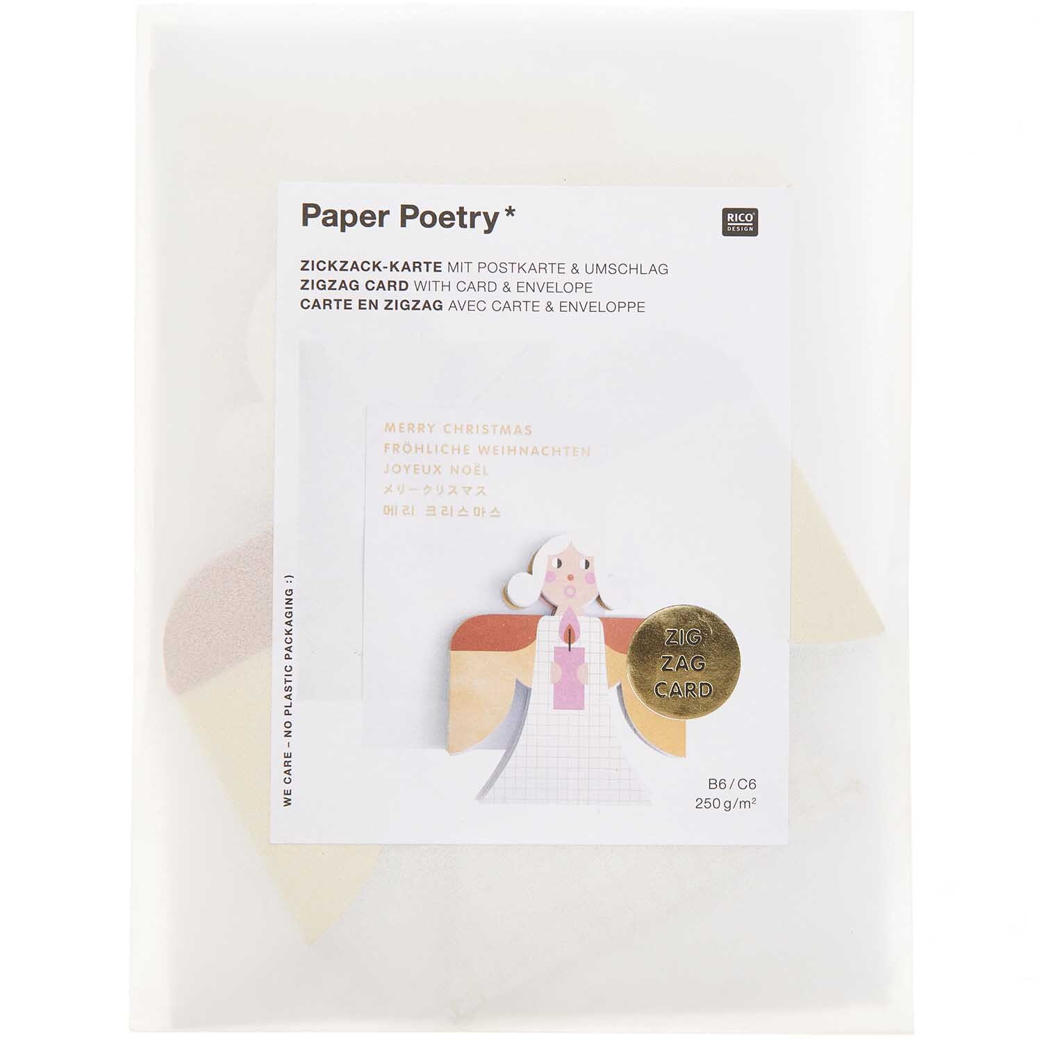 Paper Poetry Zickzack-Karte Engel rot-weiß 68x13cm