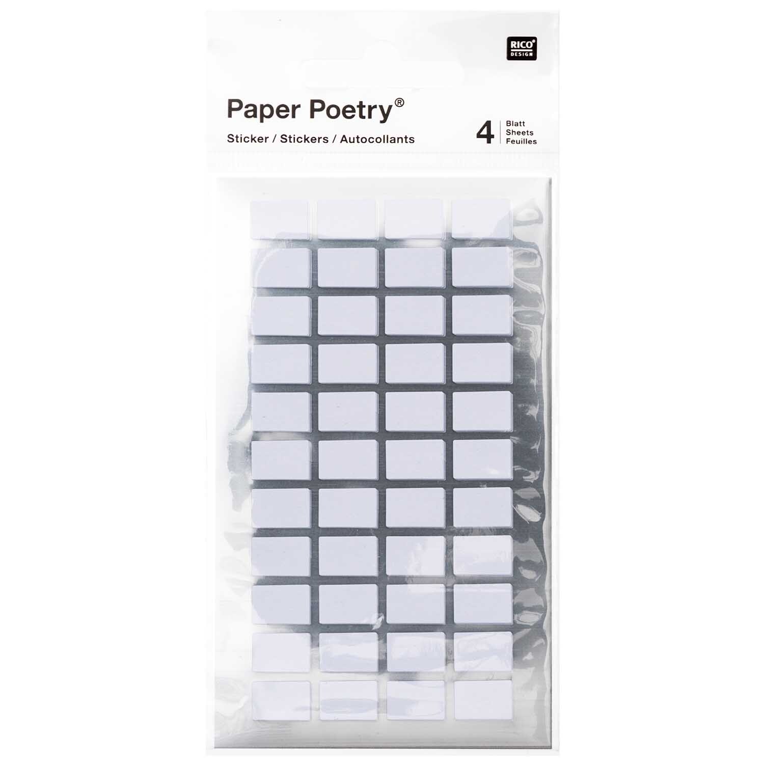 Paper Poetry Office Sticker Etiketten 12x8mm 4 Bogen