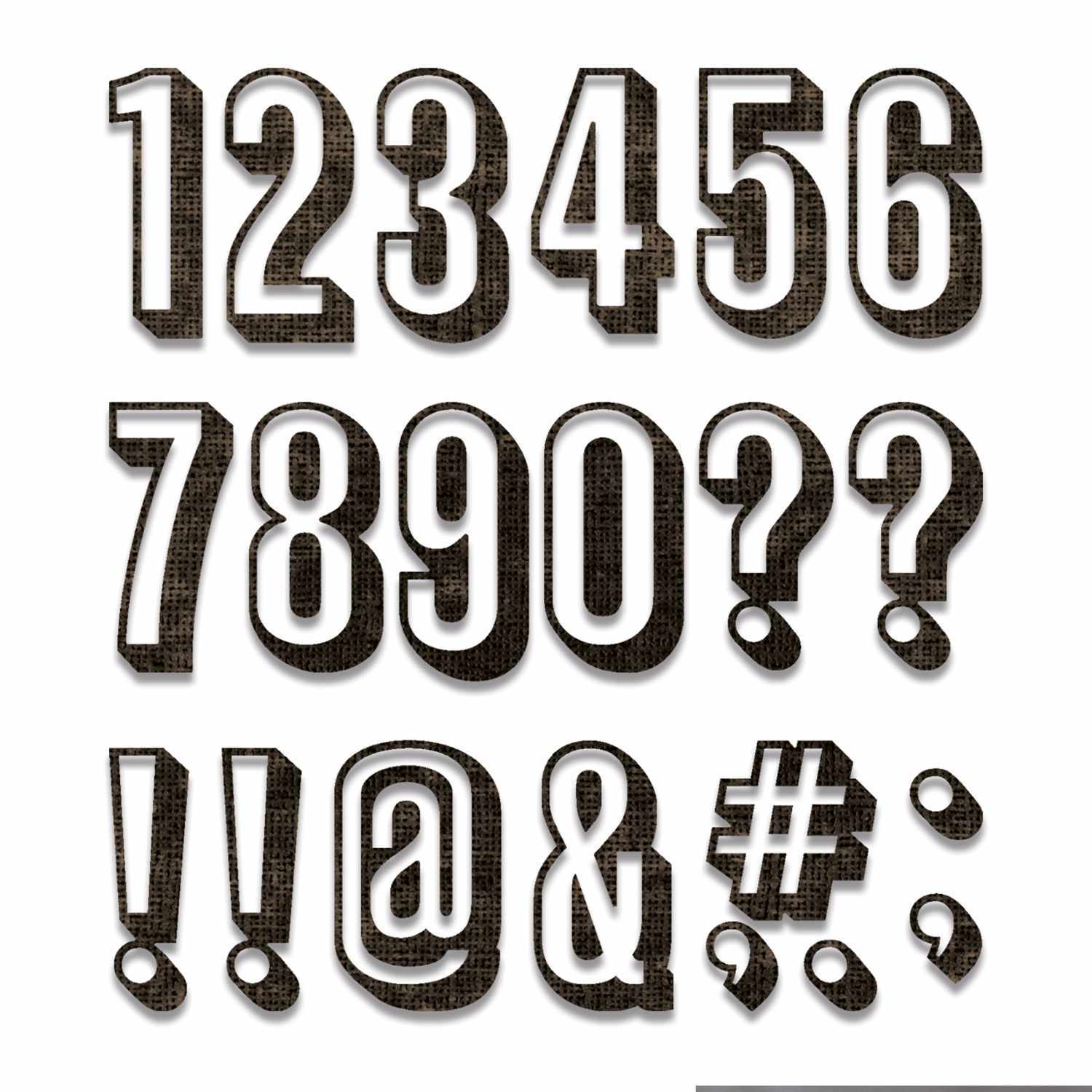 Thinlits Die Set Alphanumeric Shadow Numbers