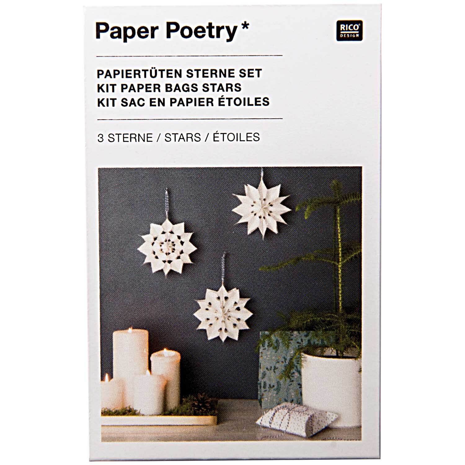 Paper Poetry Bastelset Papiertüten-Sterne klein